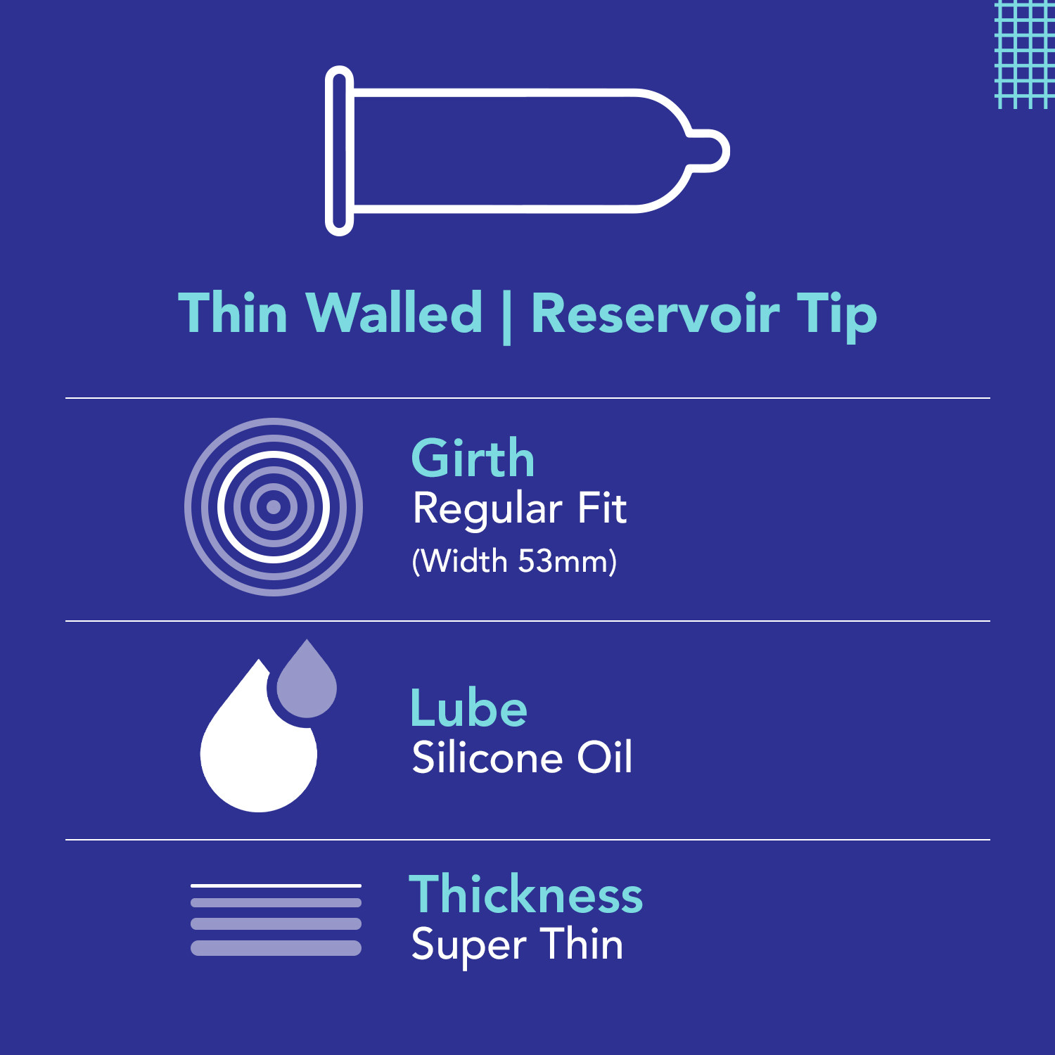 Image of Bleu Super Ultra Thin Condoms for men, Vegan Highest Grade Latex for Sensitive Skin Condom