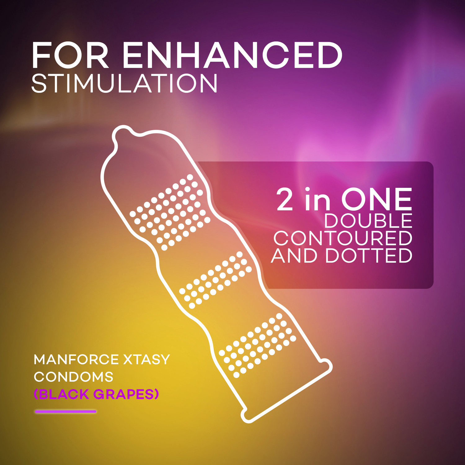 Image of MANFORCE 3 in 1 (Ribbed, Contour, Dotted) Wild Black Grapes Flavoured Condoms- 10 Pieces & Overtime Pineapple 3in1 (Ribbed, Contour, Dotted) Condoms - 10 Pieces Condom (Set of 2, 20 Sheets)