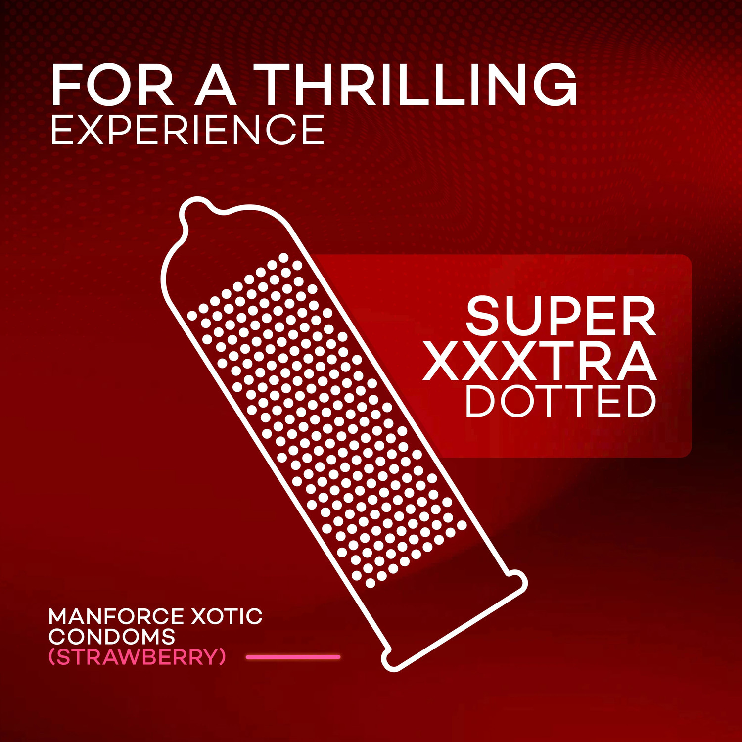 Image of MANFORCE 3 in 1 Wild Ribbed Contour Dotted Strawberry Flavor Condoms - 10 Pieces x Pack of 2 Condom (Set of 2, 20 Sheets)
