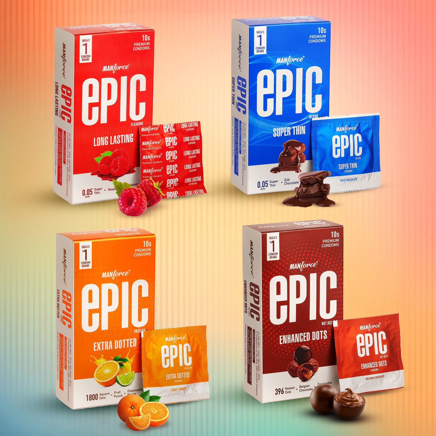 Image of MANFORCE Epic Passion, Pleasure, Hot Dots, Desire Condom