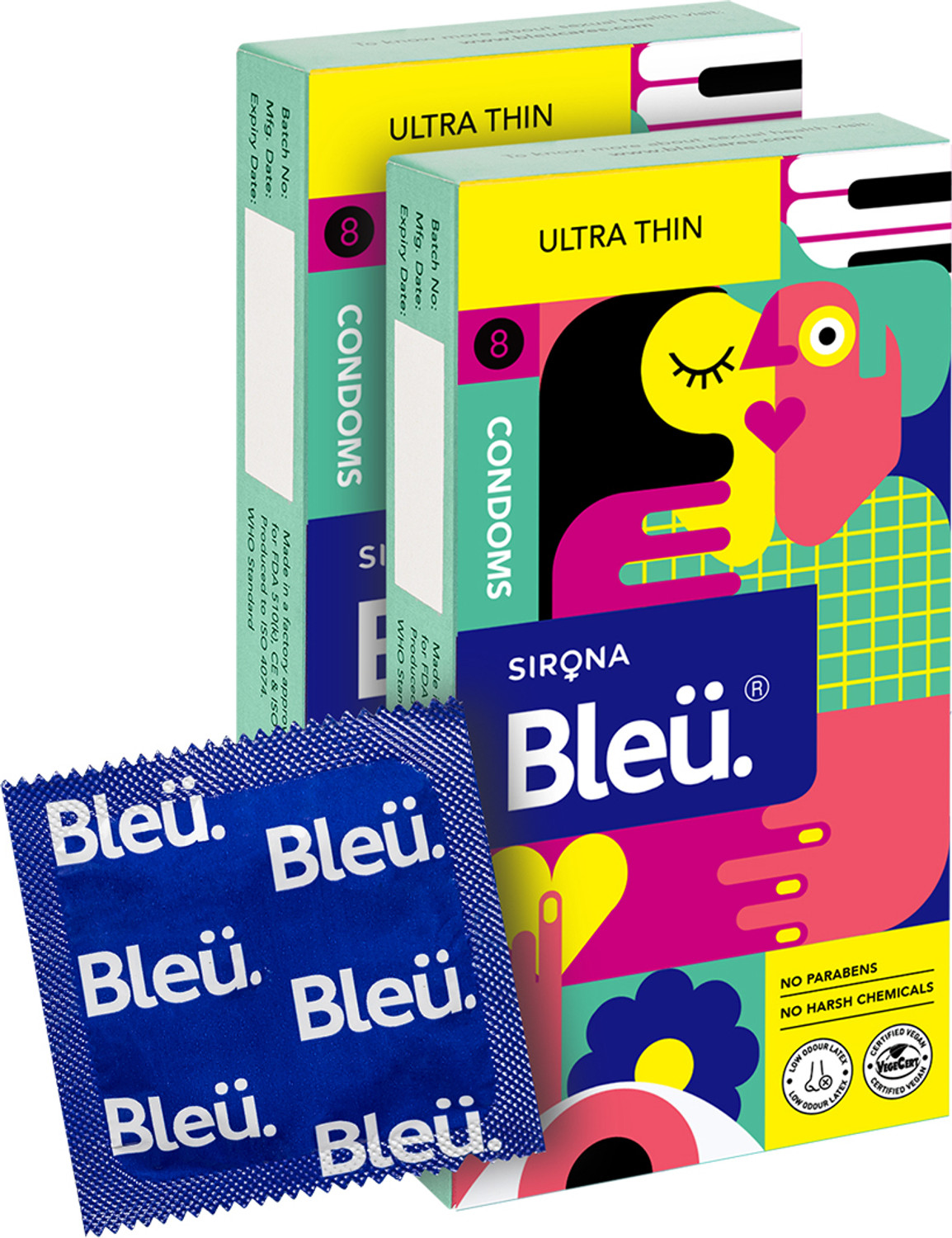 Image of Bleu Super Ultra Thin Condoms for men, Vegan Highest Grade Latex for Sensitive Skin Condom
