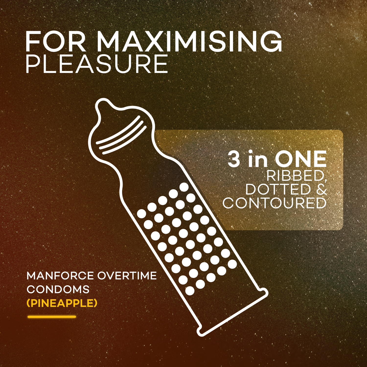 Image of MANFORCE 3 in 1 Wild Ribbed Contour Dotted Strawberry Flavor Condoms - 10 Pieces & Overtime Pineapple 3in1 (Ribbed, Contour, Dotted) Condoms - 10 Pieces Condom (Set of 2, 20 Sheets)