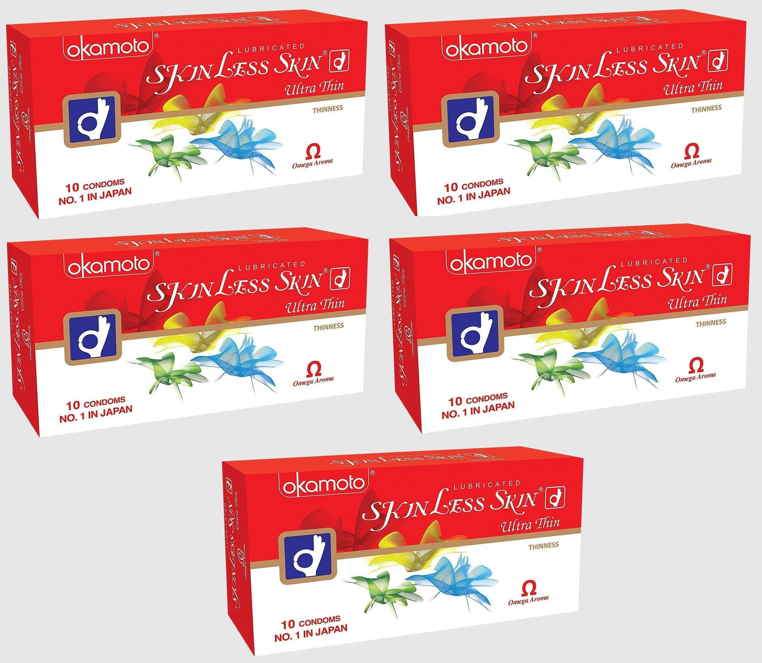 Image of okamoto Skinless Skin Condoms - No.1 in Japan (Pack of 5, 50s) Ultrathin Condom