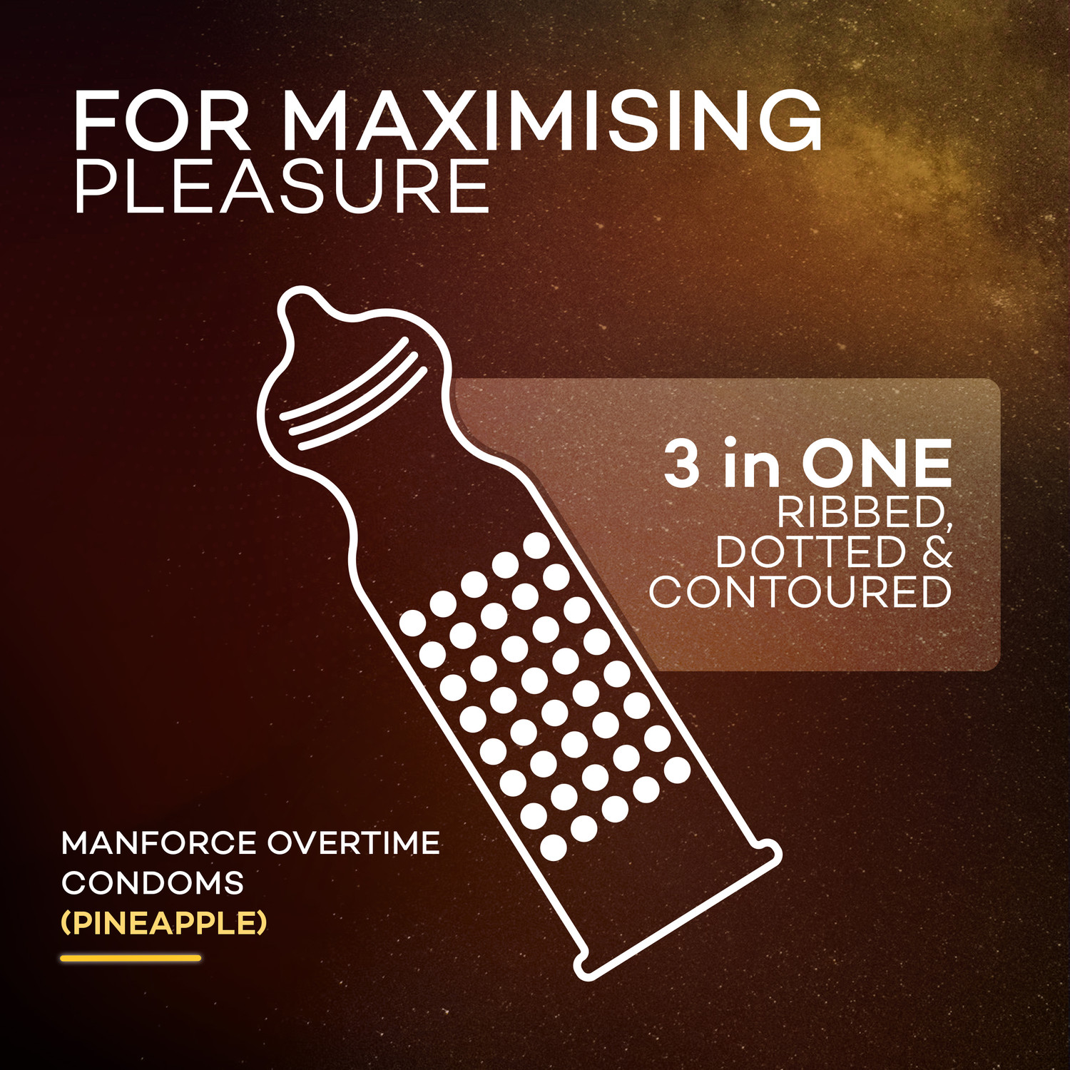 Image of MANFORCE Cocktail Condoms with Dotted-Rings, Strawberry & Vanilla Flavoured- 10 Pieces & Overtime Pineapple 3in1 (Ribbed, Contour, Dotted) Condoms - 10 Pieces Condom (Set of 2, 20 Sheets)