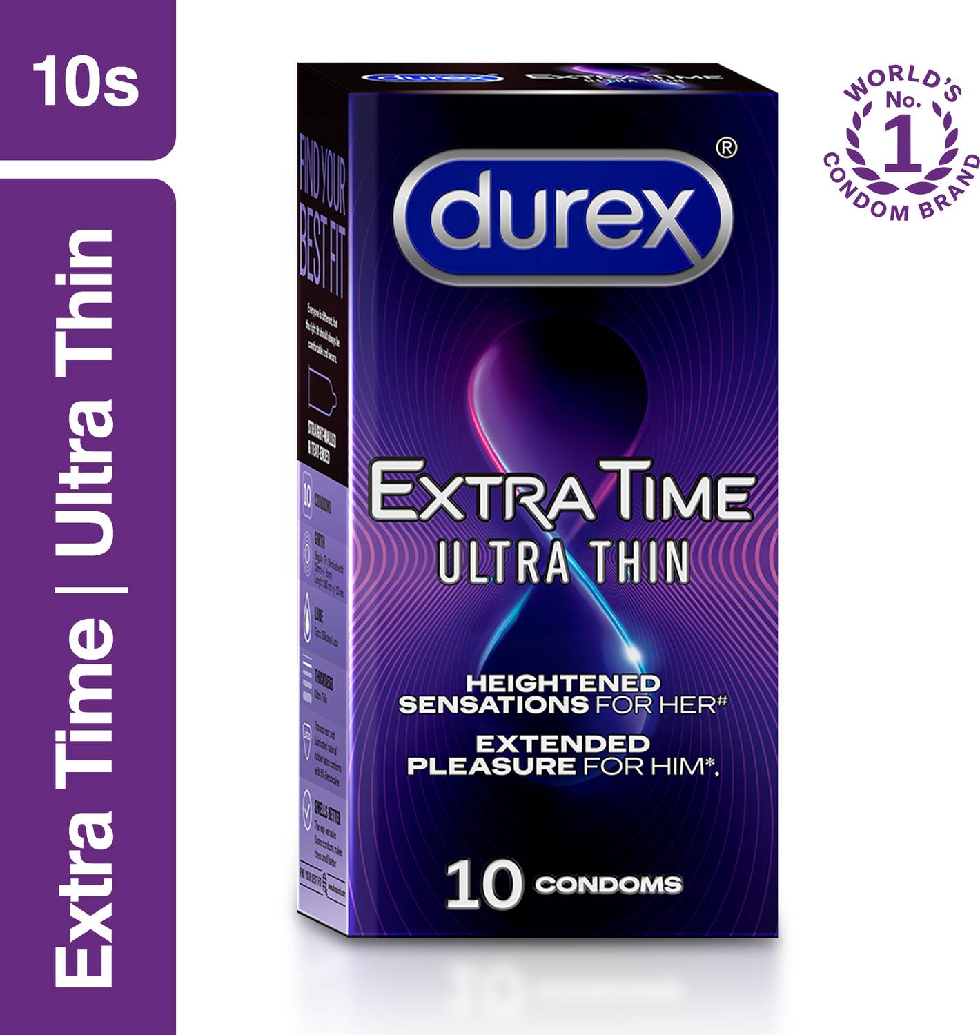 Durex Extra Time Condoms with Delay Lubricant - Image 1