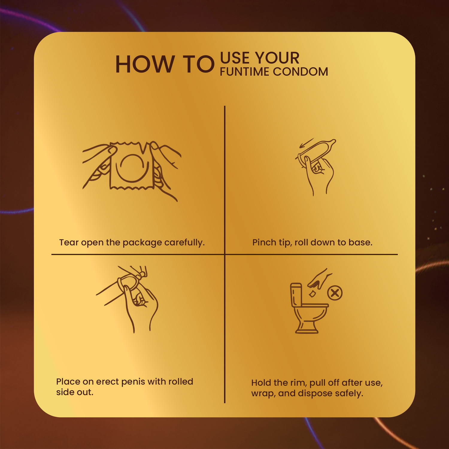 Image of Funtime Rich Coffee Flavored Ribbed, Dotted & Lubricated Condoms | Extra Pleasure Condom