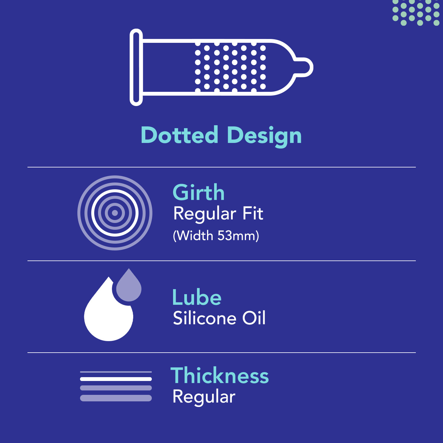 Image of Bleu Extra Dotted Condoms for Men | 100% Natural Latex, Vegan & Toxin Free Condom