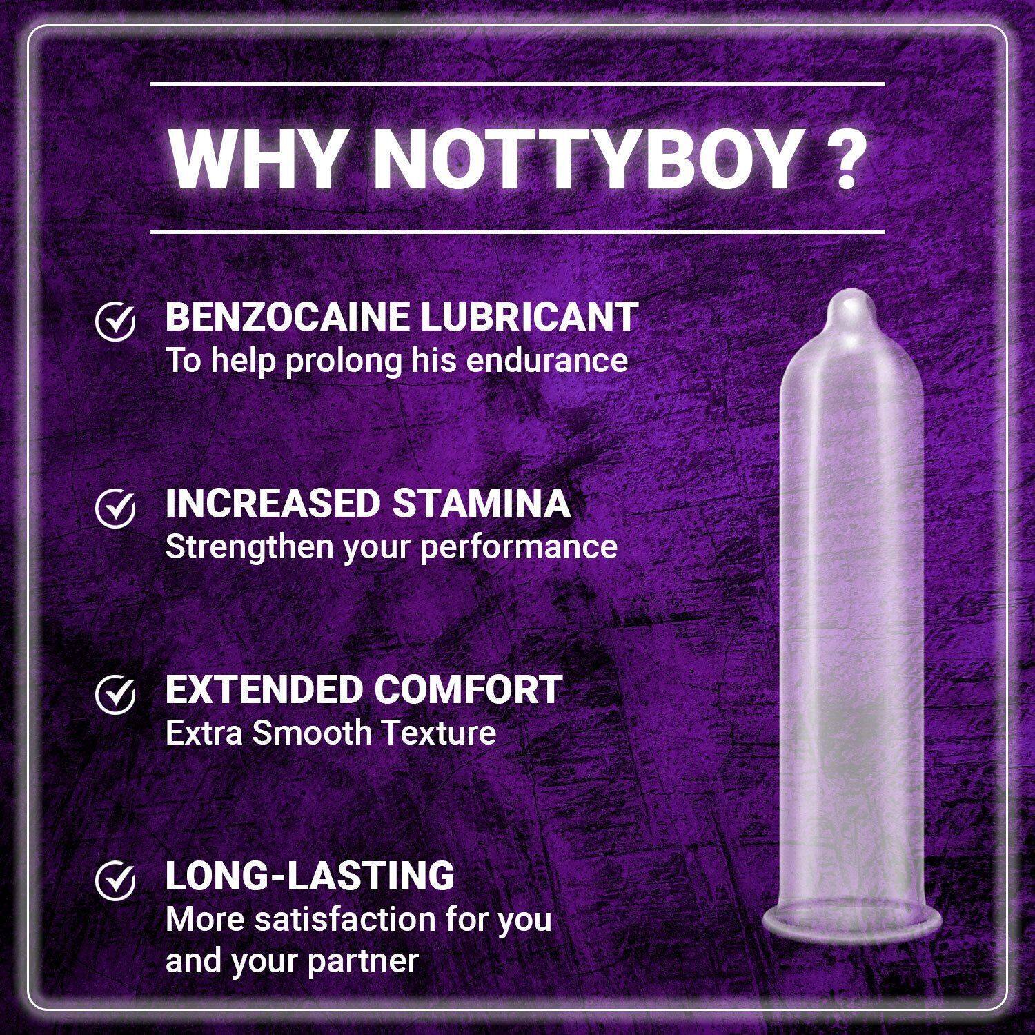 NottyBoy Long Lasting Max Timing Latex Condom Pack of 4 - Image 4