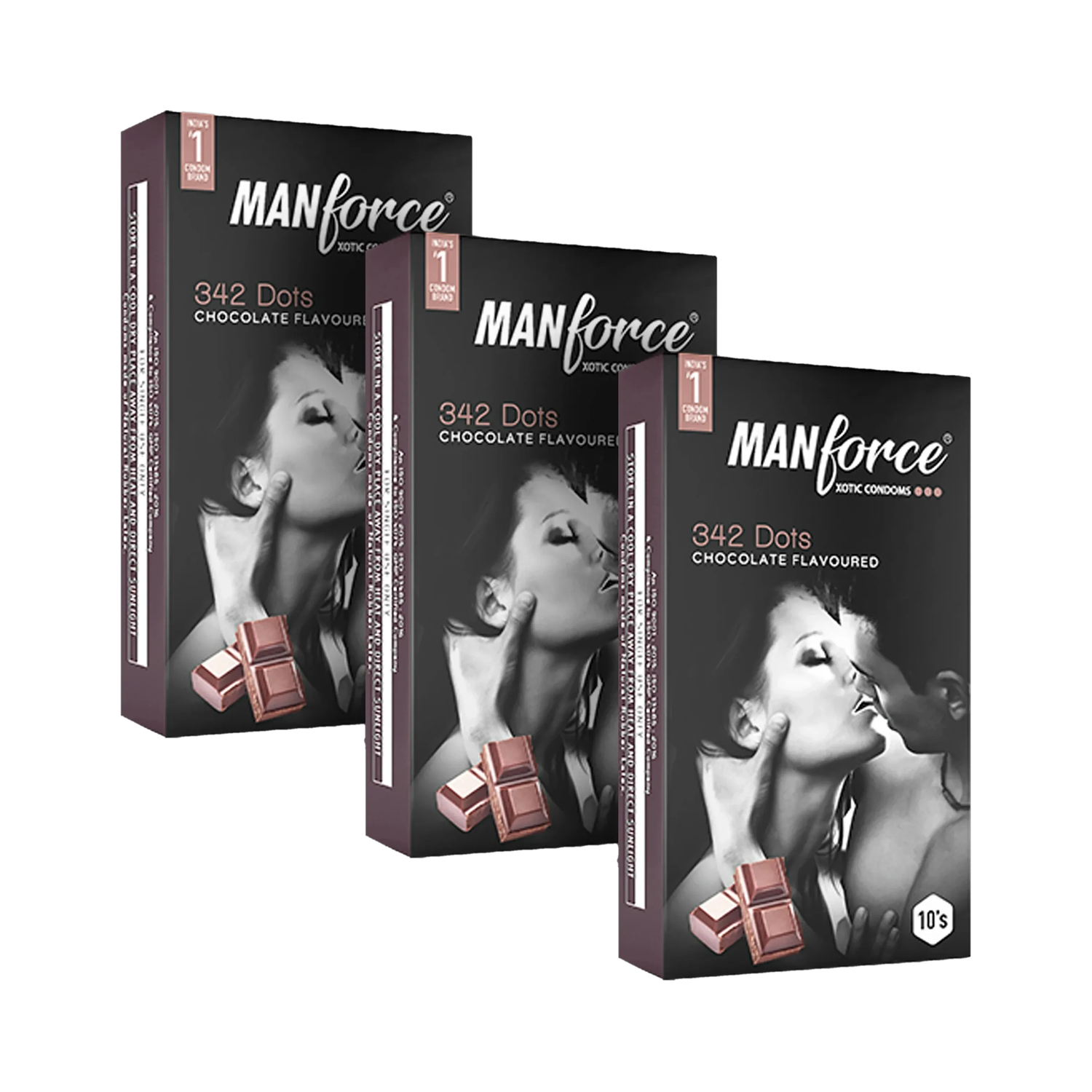 Image of MANFORCE Wild 3 in 1s, Chocolate Flavoured Condom (Set of 3, 30 Sheets)