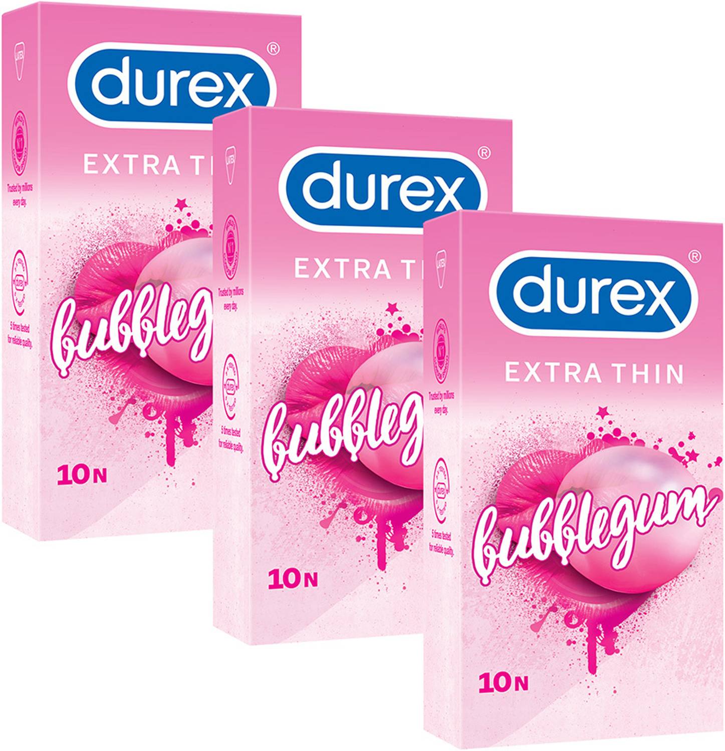 Durex Extra Thin Bubblegum Flavoured Condoms - Image 1