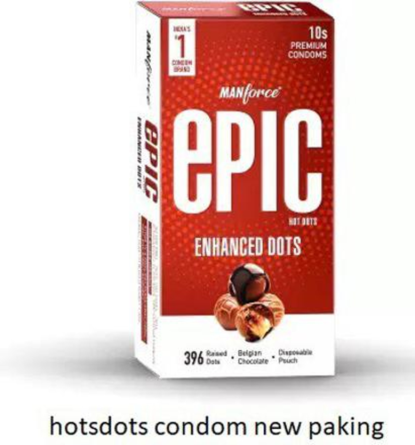 Image of MANFORCE Premium Condoms (Hotdots Belgian Chocolate with Bigger Dots & Cocktail Chocolate + Hazelnut with Dotted Rings) Combo - 10s (Pack of 2) Condom (Set of 2, 20 Sheets)