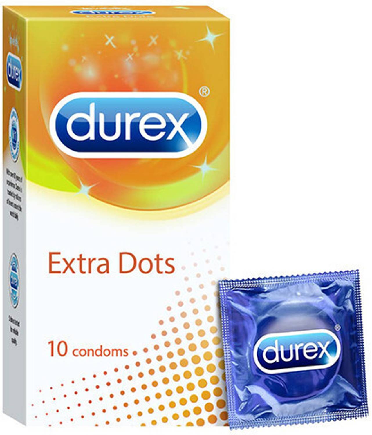 Durex Extra Dotted Condoms - 10 Count Pack of 1 - Image 1