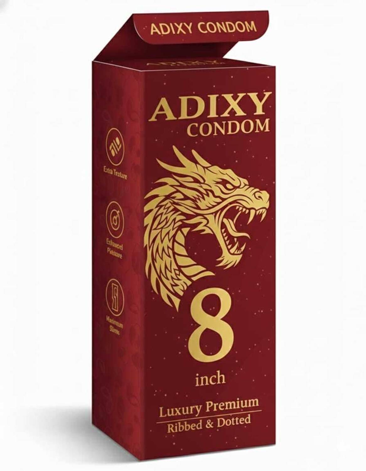 Adixy Silicon Jumbo Dragon 8 Inch Premium Safety Smooth Condom