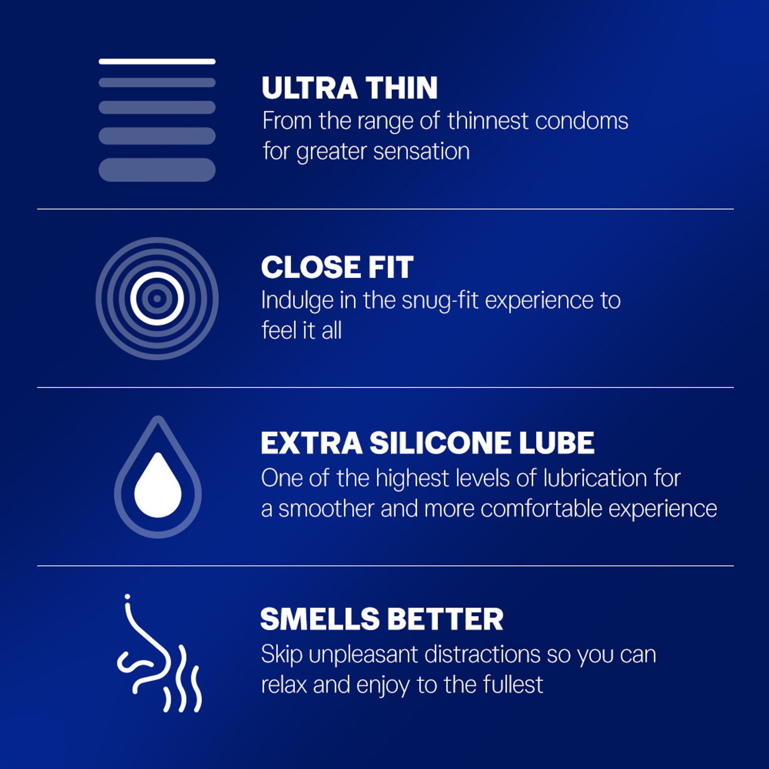 Image of DUREX Close Fit Invisible Super Ultra Thin for Men, Natural Ruber Latex, thinnest Condom