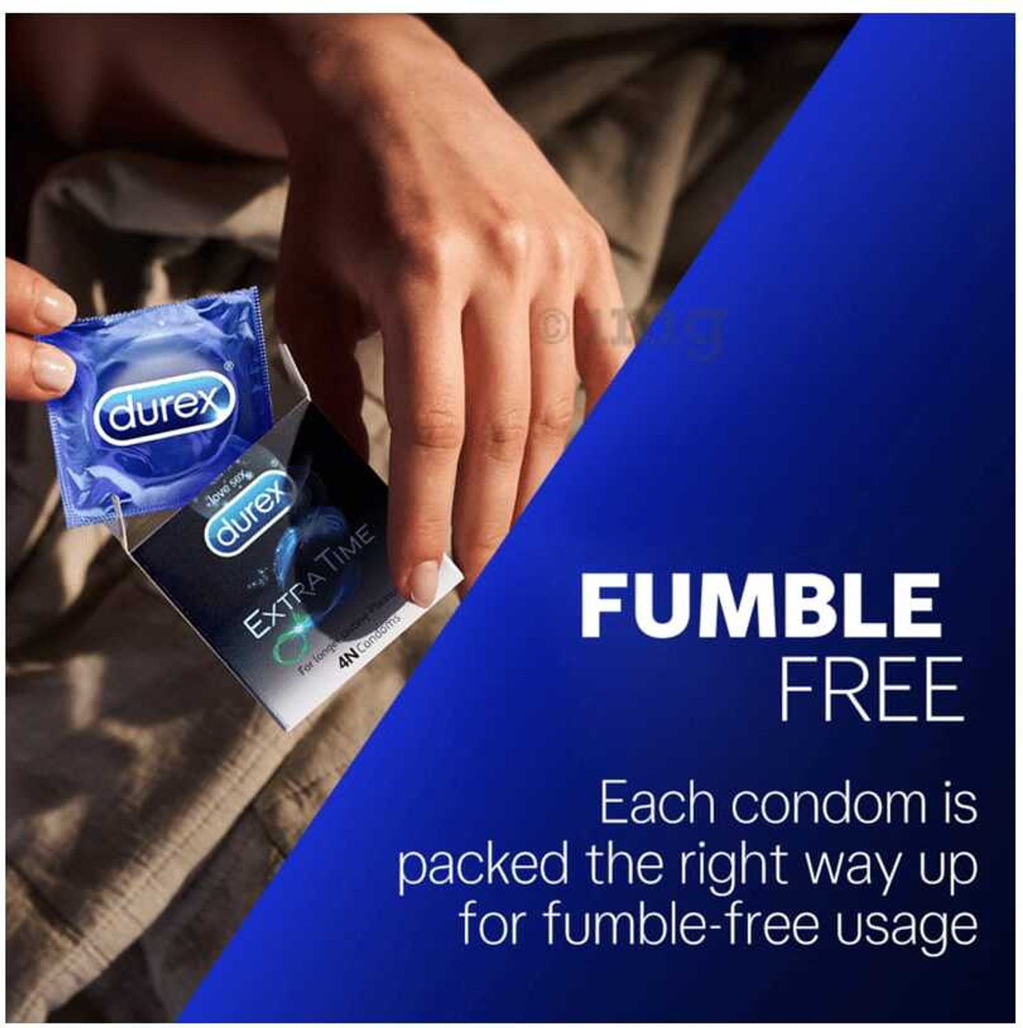 Image of DUREX Extra Time�For Men, dotted with delay lubricant, Natural rubber latex Condom