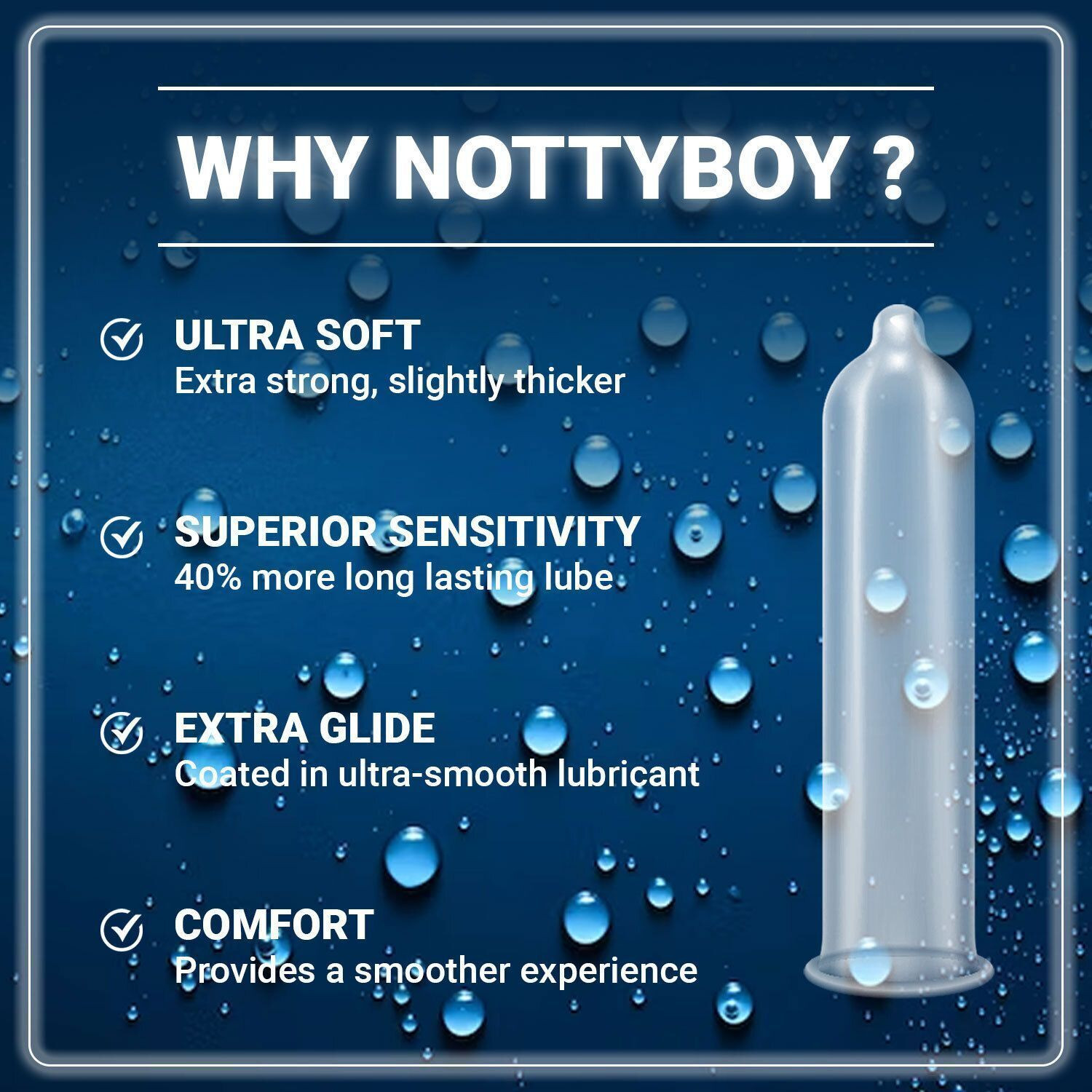 Image of NottyBoy Extra Lube Regular Classic Lubricated Condom