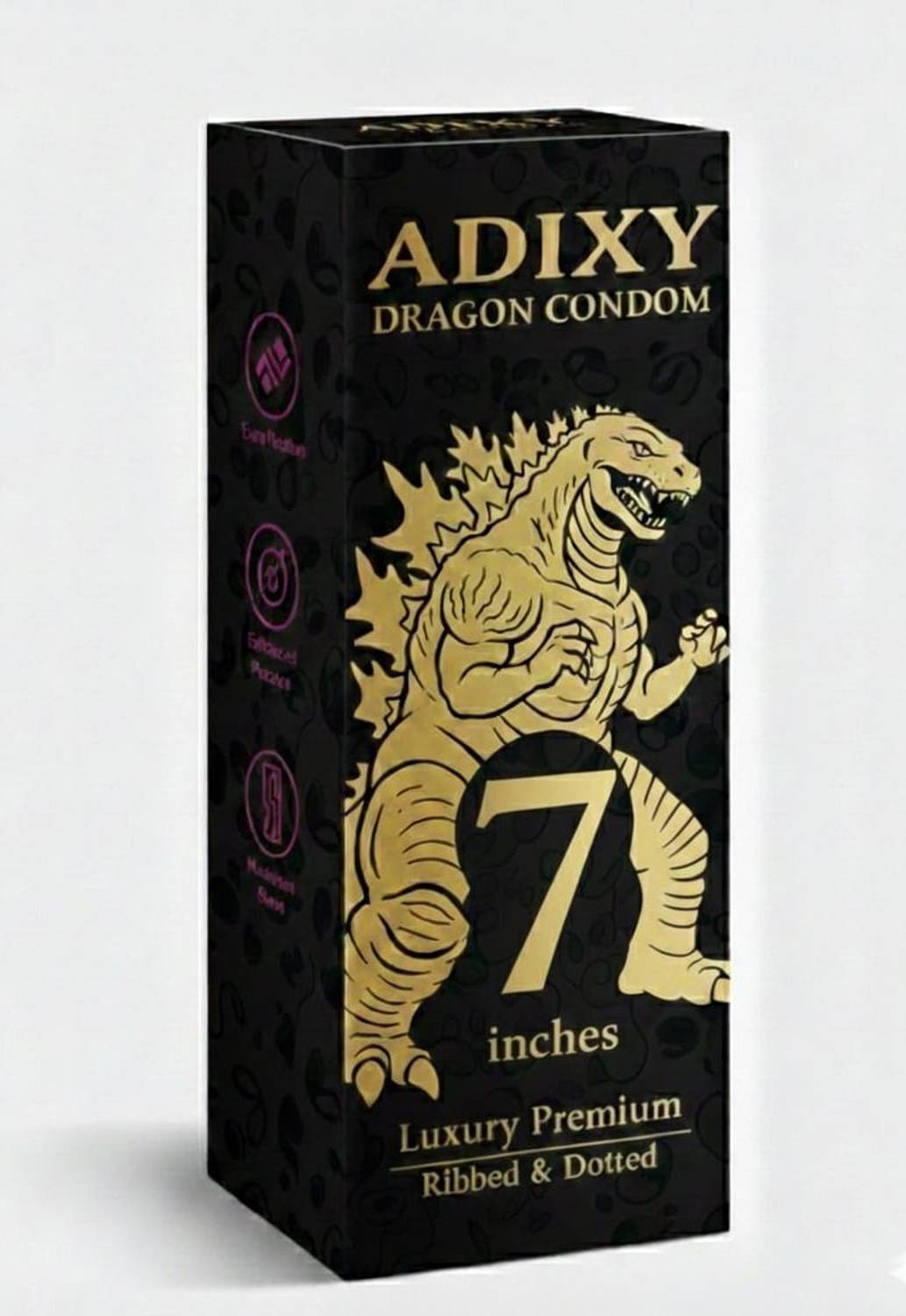 Adixy Silicon Dragon 7 Inch Large Natural Latex Comfortable and Flexible Fit Condom