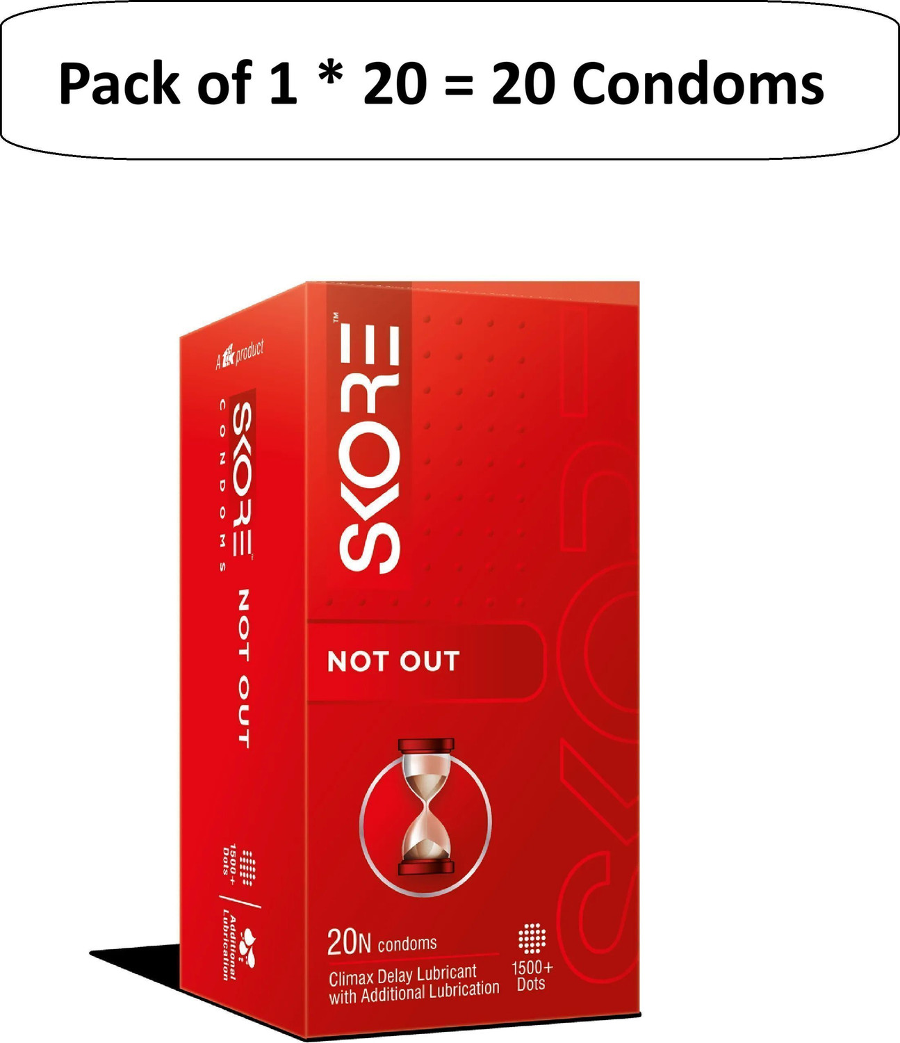 SKORE NotOut s | Climax Delay Lubrication | 1500+ Dots Condom Price in  India - Buy SKORE NotOut s | Climax Delay Lubrication