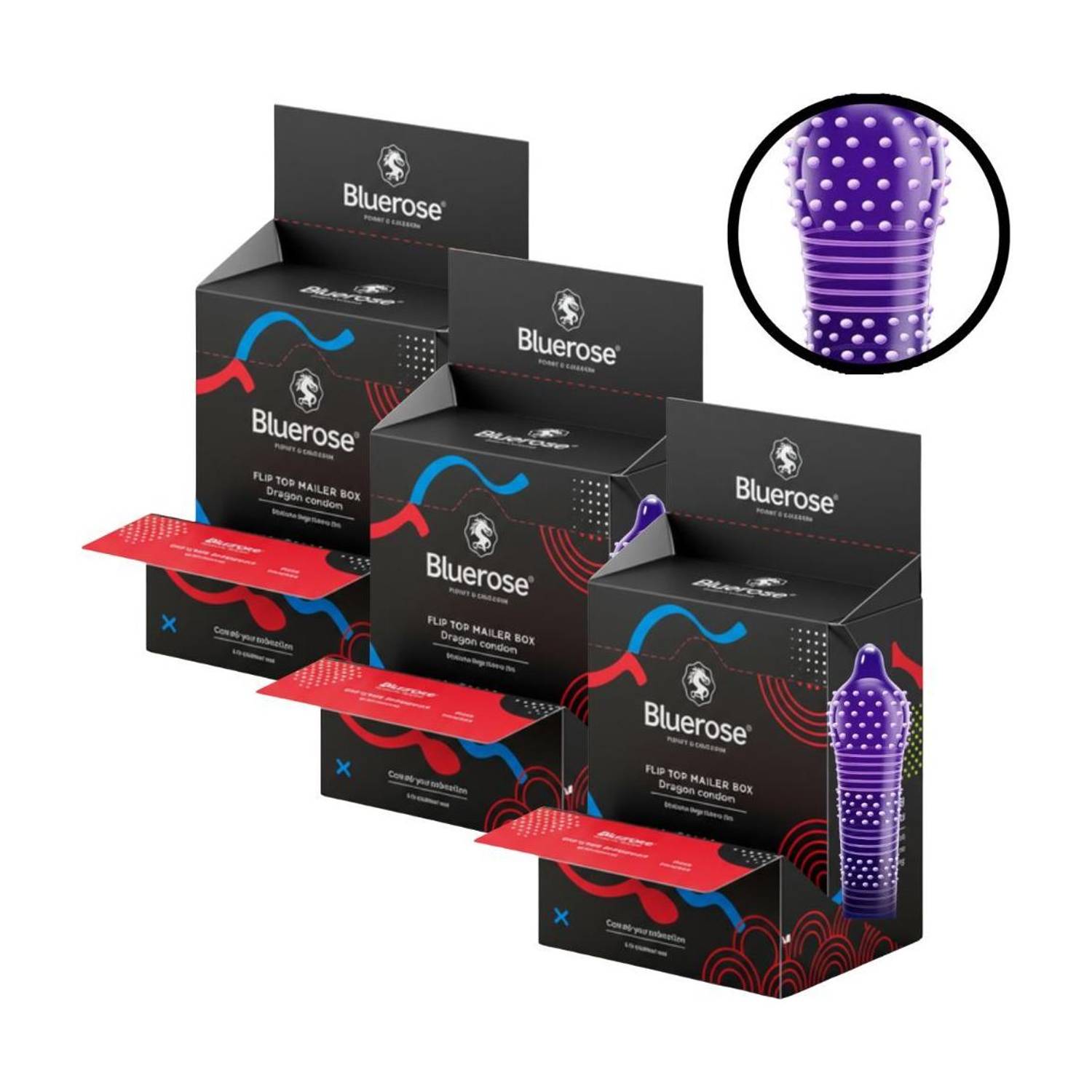 Bluerose Extra Dotted - CR8-3PCS Condom