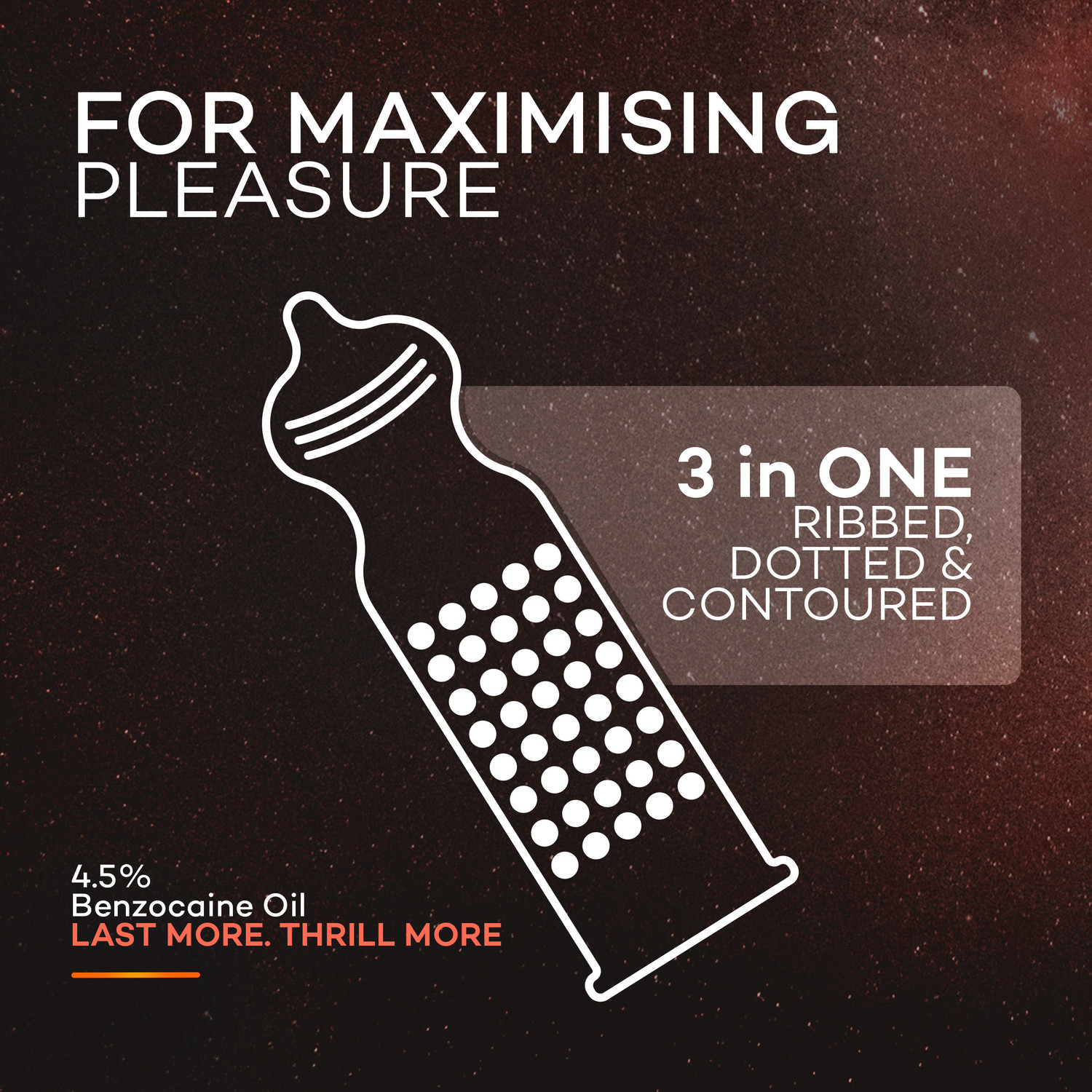 Image of MANFORCE 3 in 1 Condoms (Ribbed, Contour, Dotted), Overtime Orange Flavoured- 10 Pieces x Pack of 3 Condom (Set of 3, 30 Sheets)