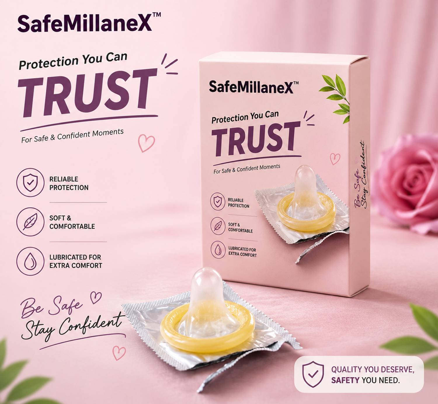 SafeMillaneX Zigzag Dotted Waves Strawberry Flavoured Condom - Image 3