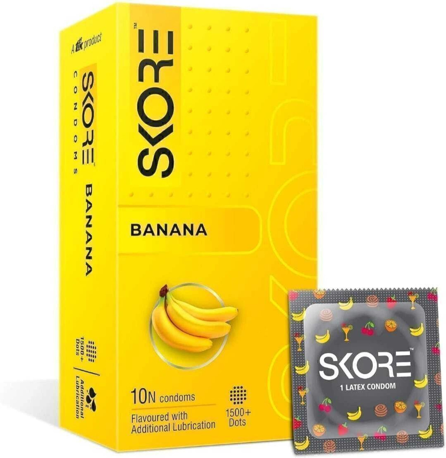 Image of SKORE Banana Flavour / 1500+ Dotted Condom