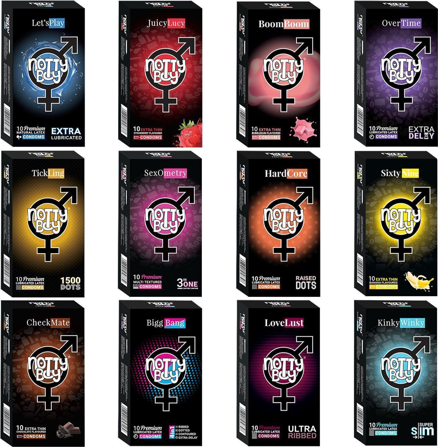 Image of NottyBoy Multi Combo Honeymoon Pack Condom