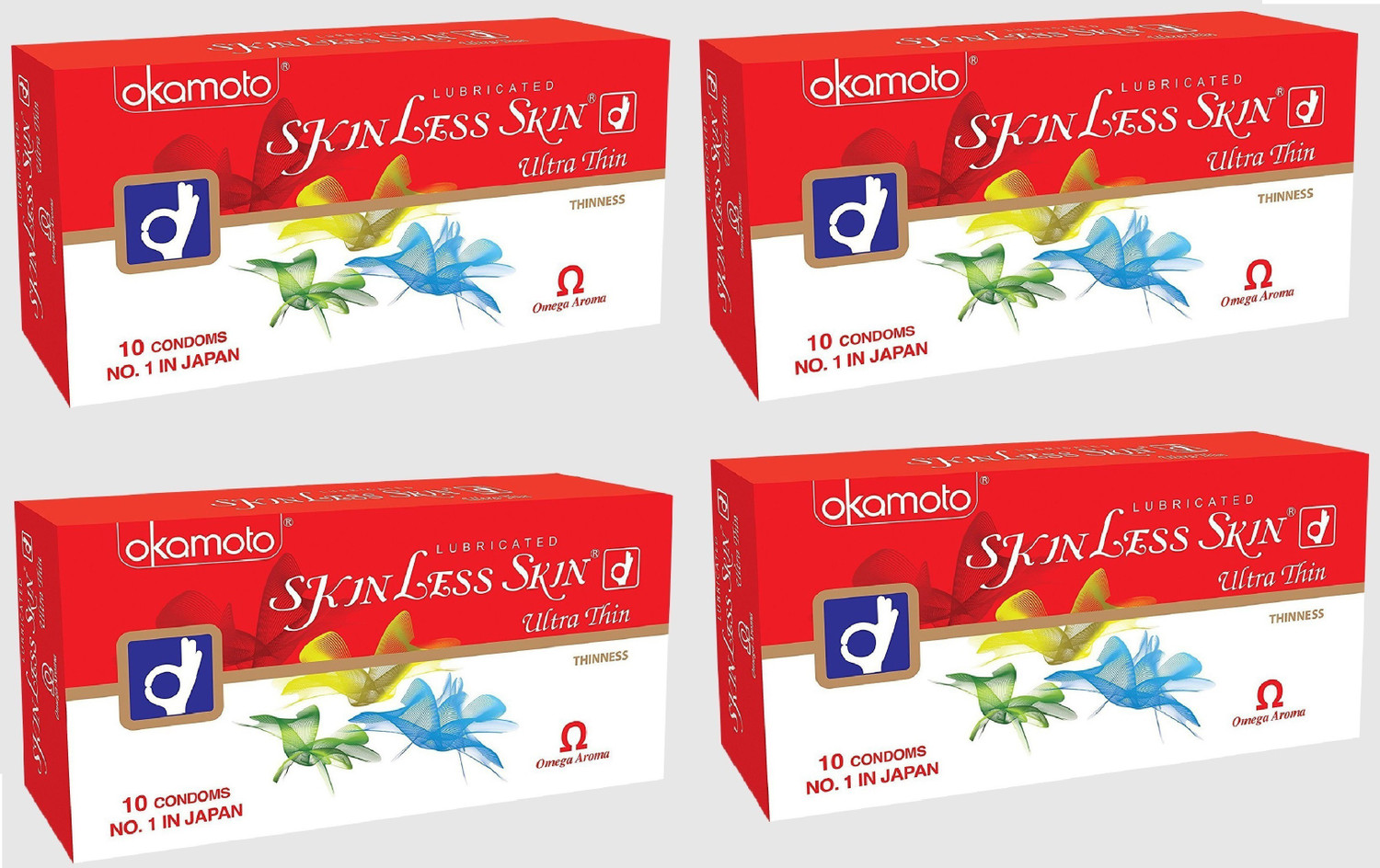 Image of okamoto Skinless Skin Condoms - No.1 in Japan (Pack of 4, 40s) Ultrathin Condom