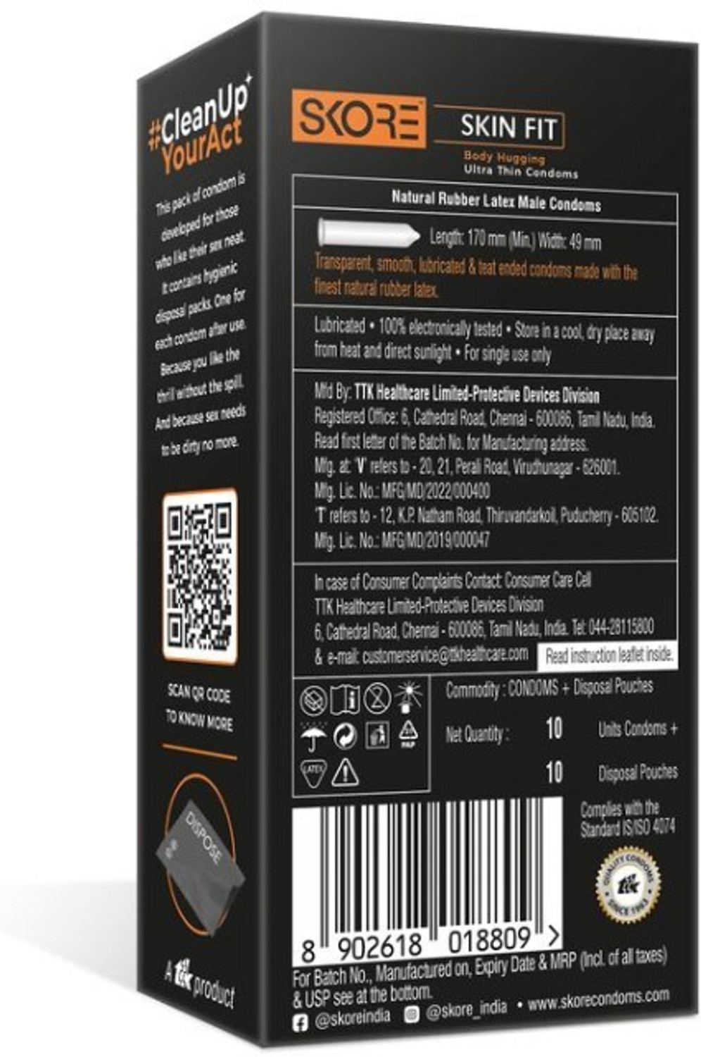 Image of SKORE Skinfit 49mm Condoms for Men Condom