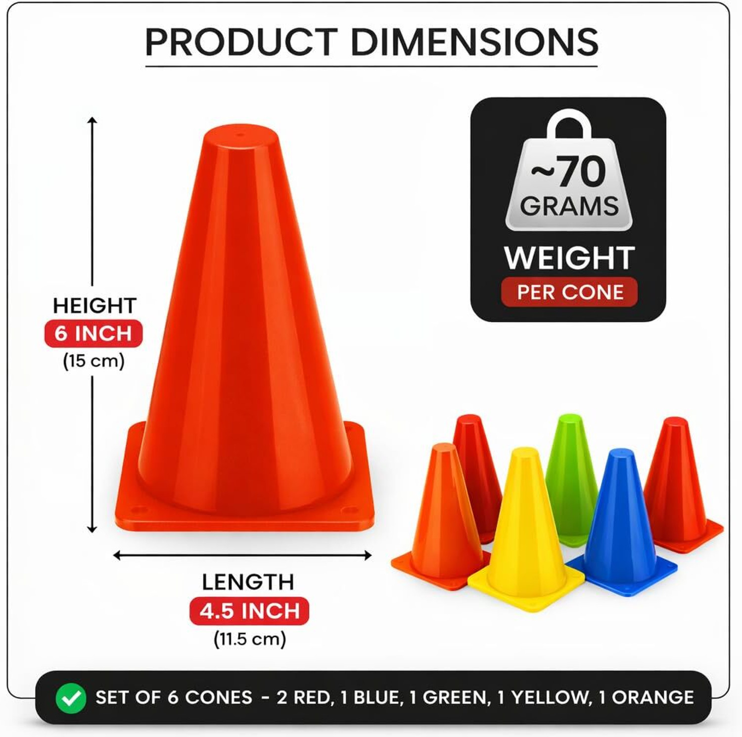 Image of MRT SPORTS Cone Marker Pack of 9