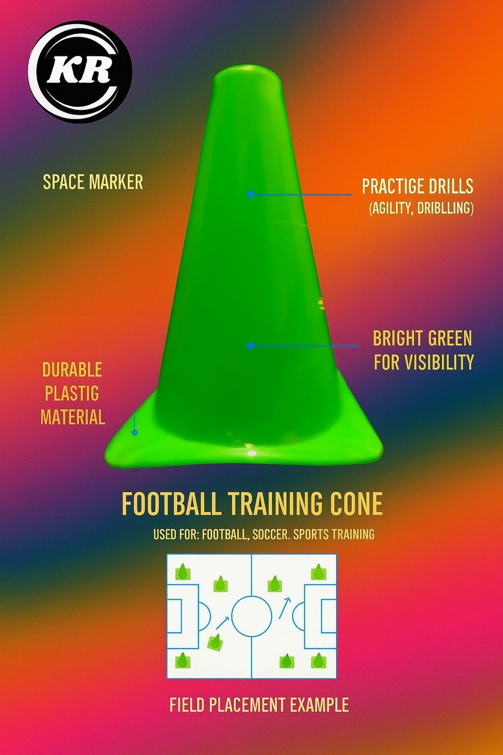 Image of MRT SPORTS Cone Marker Pack of 24