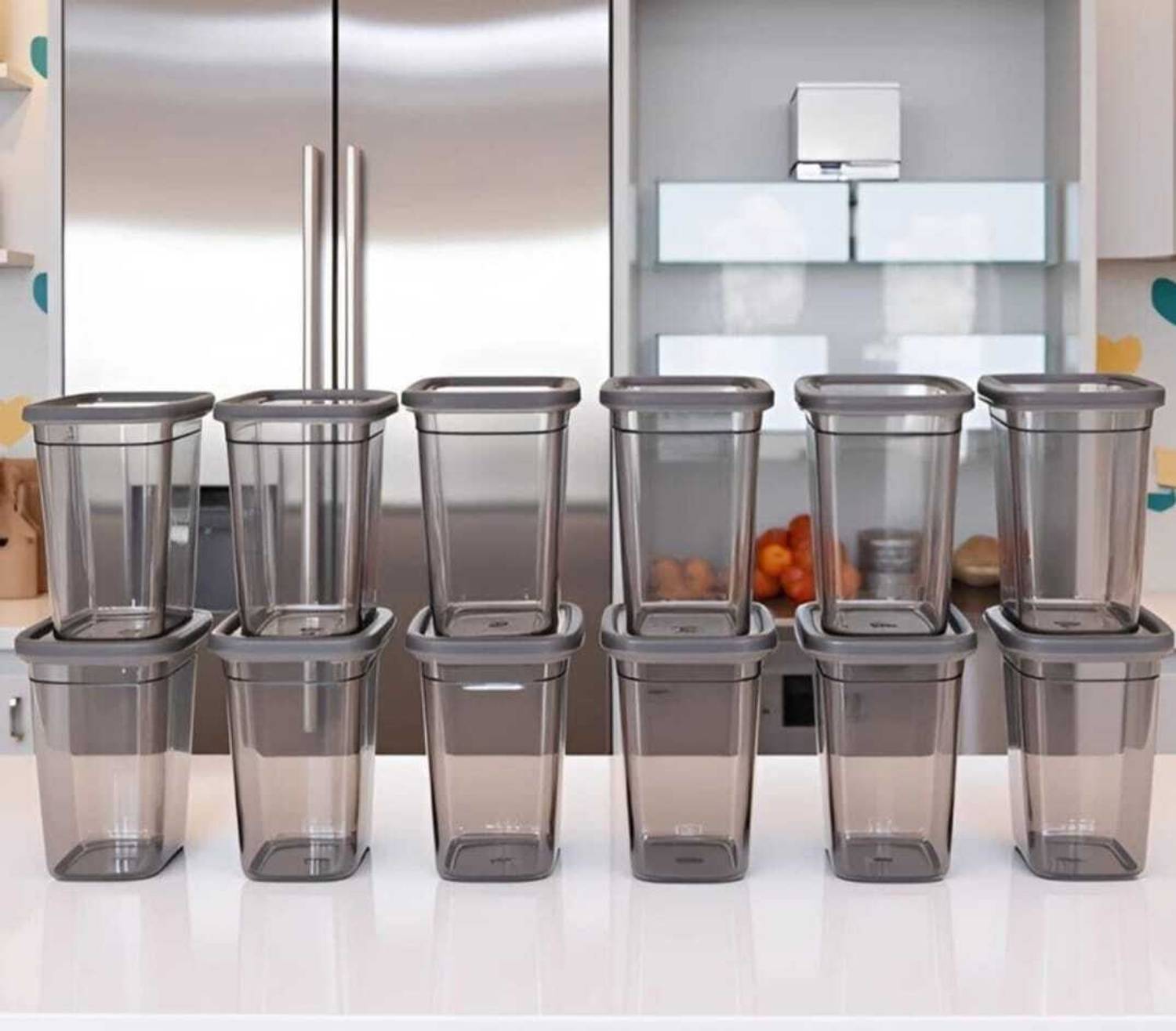 SARAZA 1.1L Gray Plastic Grocery Container - Image 4