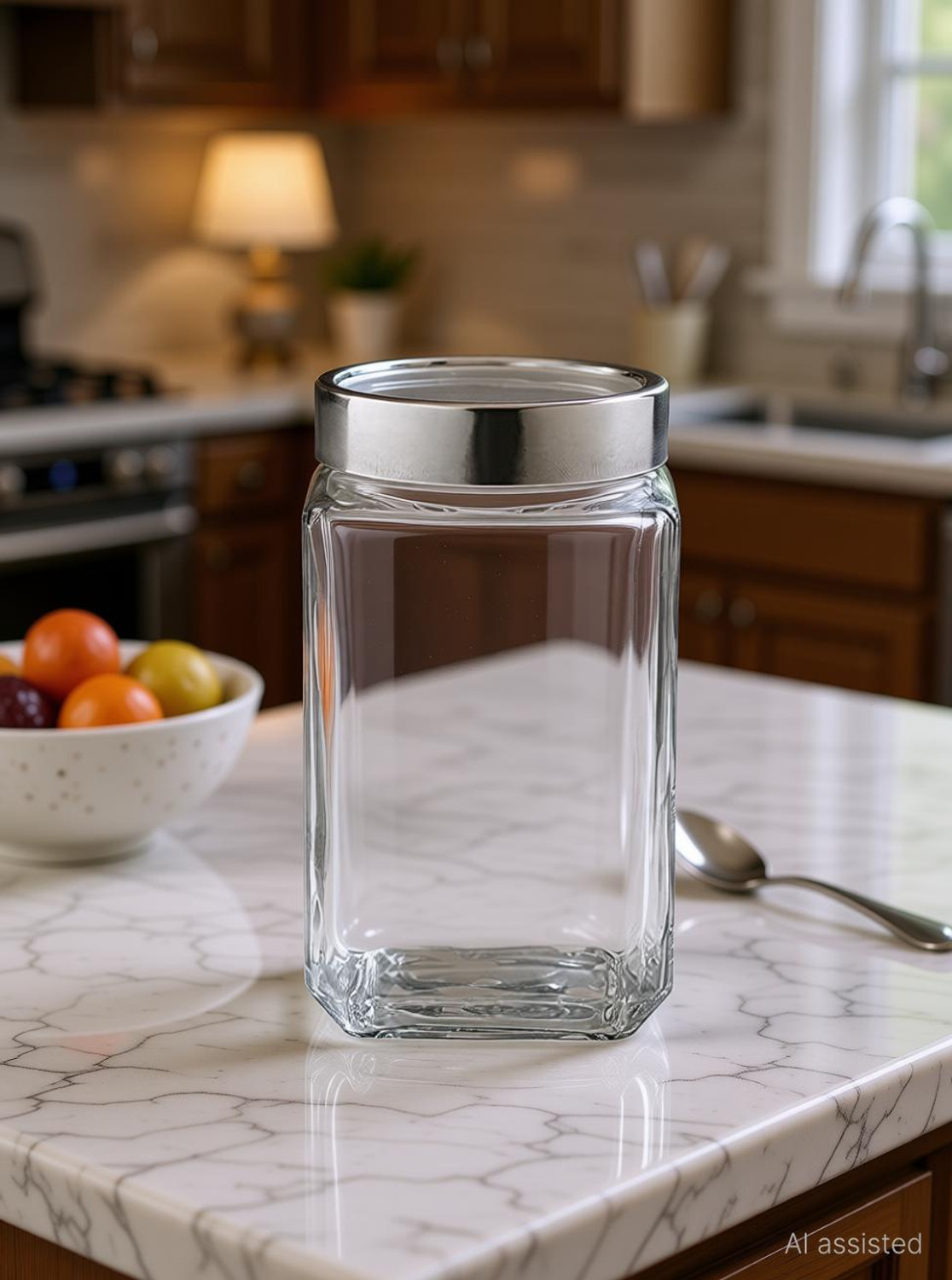 Image of Kalsigate Glass Grocery Container - 1000 ml (Pack of 4, Clear)