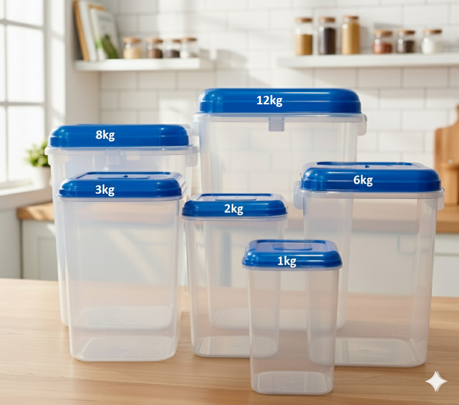 Image of Novae Plastic Grocery Container - 1 kg, 2 kg, 3 kg, 6 kg, 8 kg, 12 kg