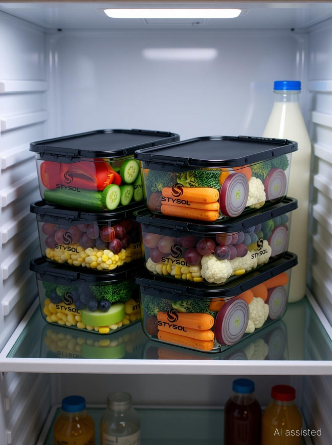 Image of Stysol Plastic Fridge Container - 1000 ml