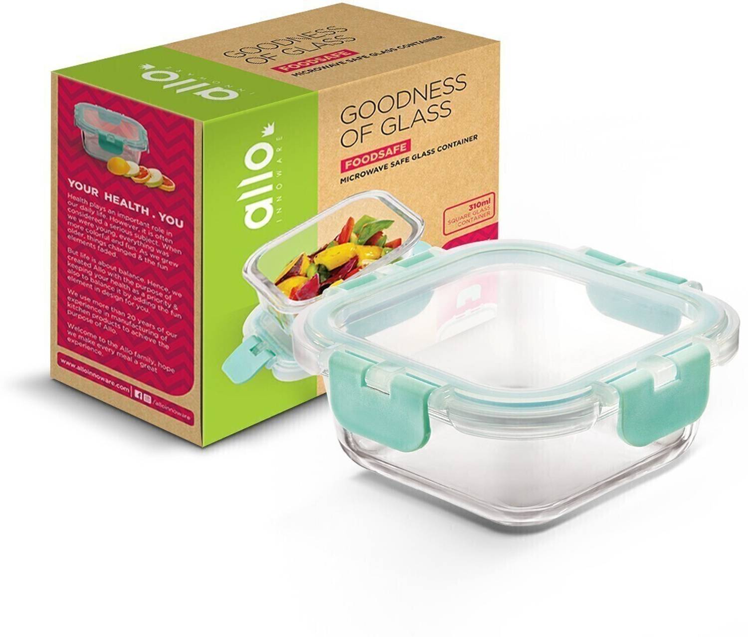 Allo Glass Fridge Container  - 310 ml