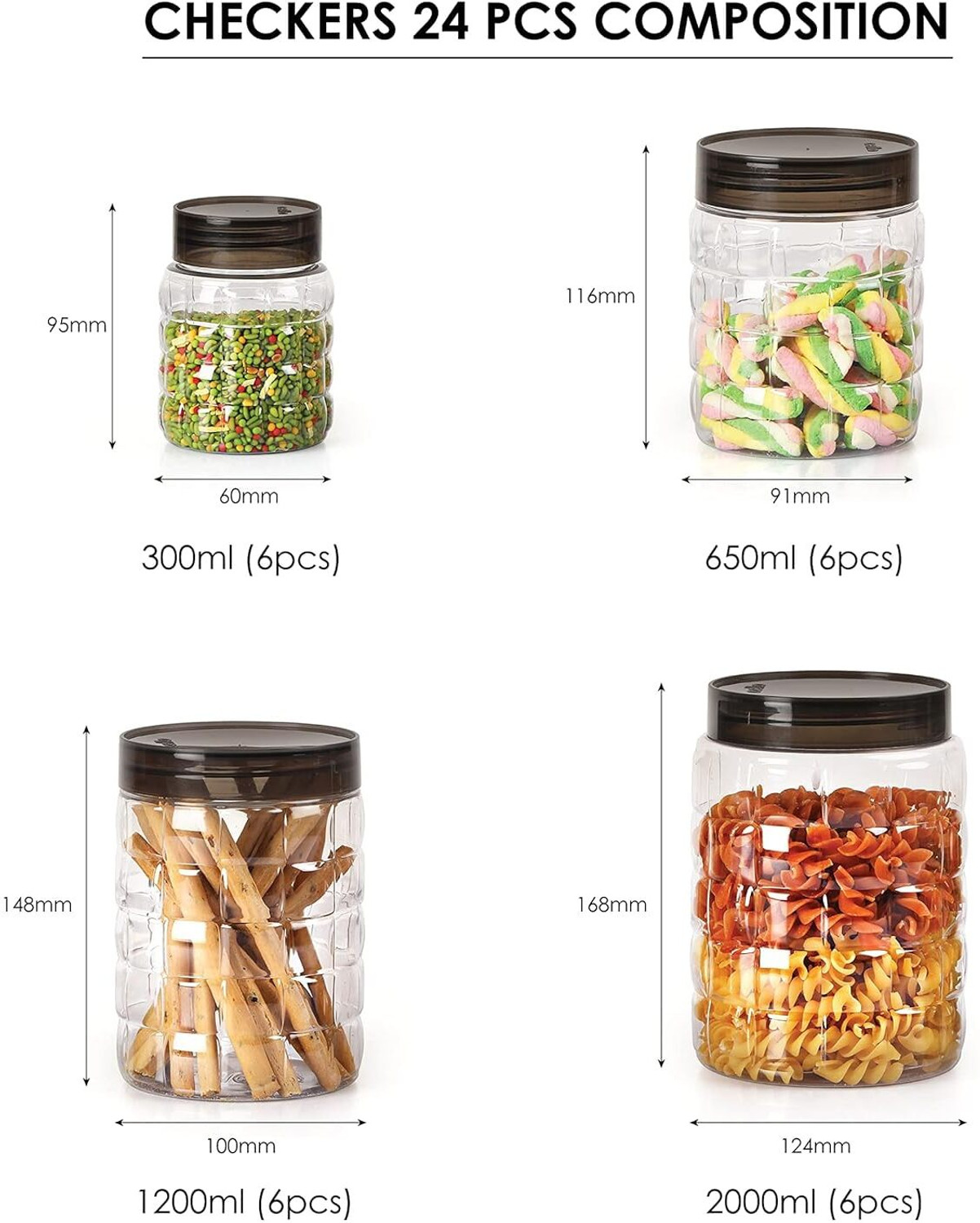 Image of Rexzy Plastic Grocery Container - 300 ml, 650 ml, 1200 ml, 2000 ml