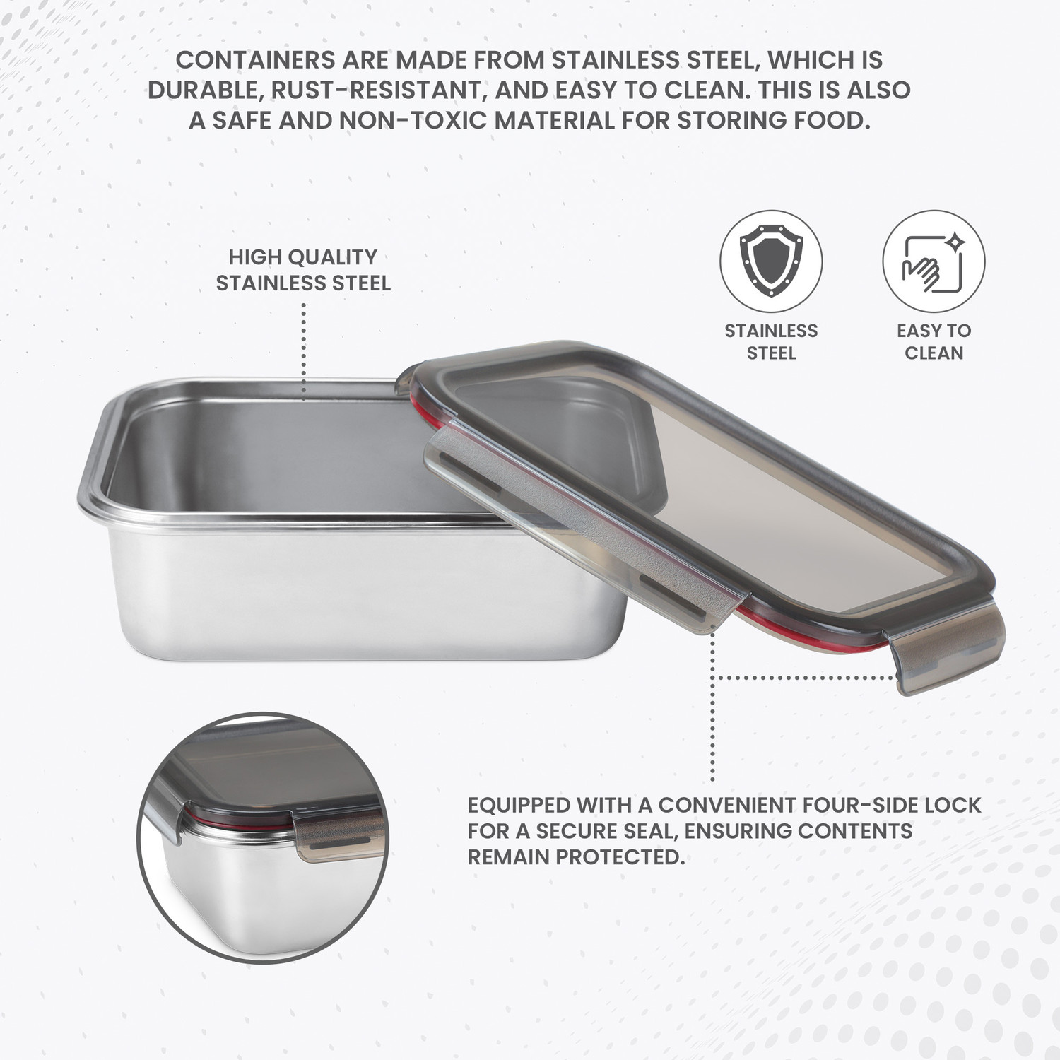 Image of MILTON Stainless Steel Utility Container - 1200 ml