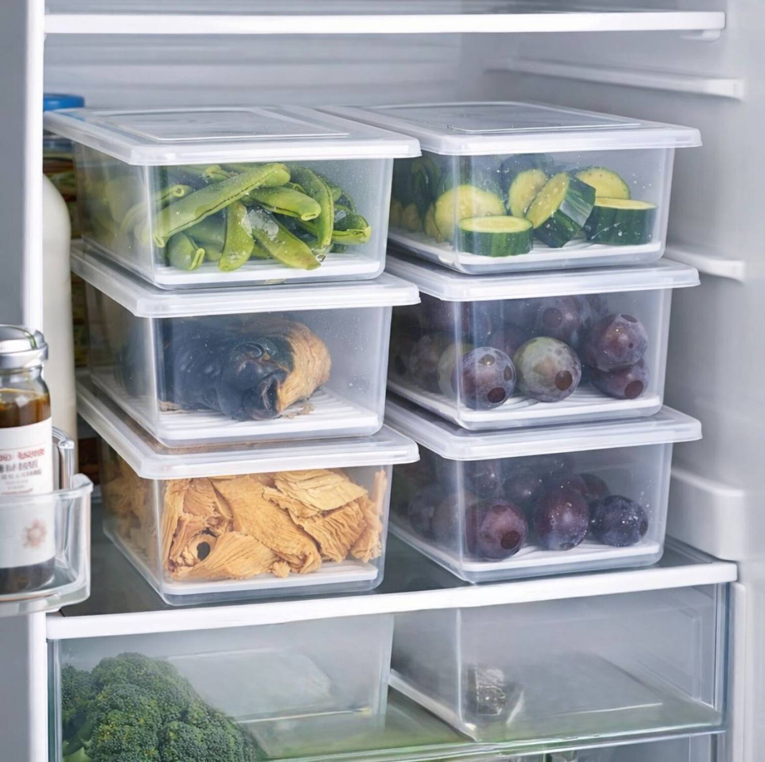 GARUDAFLY 1500 ml Plastic Fridge Container Pack of 6 - Image 1
