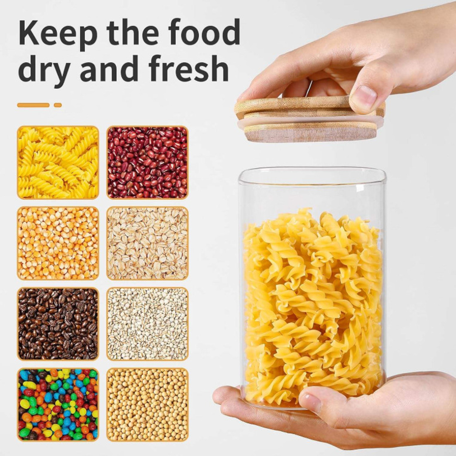 Image of Ginoya Brothers Glass Grocery Container - 270 ml