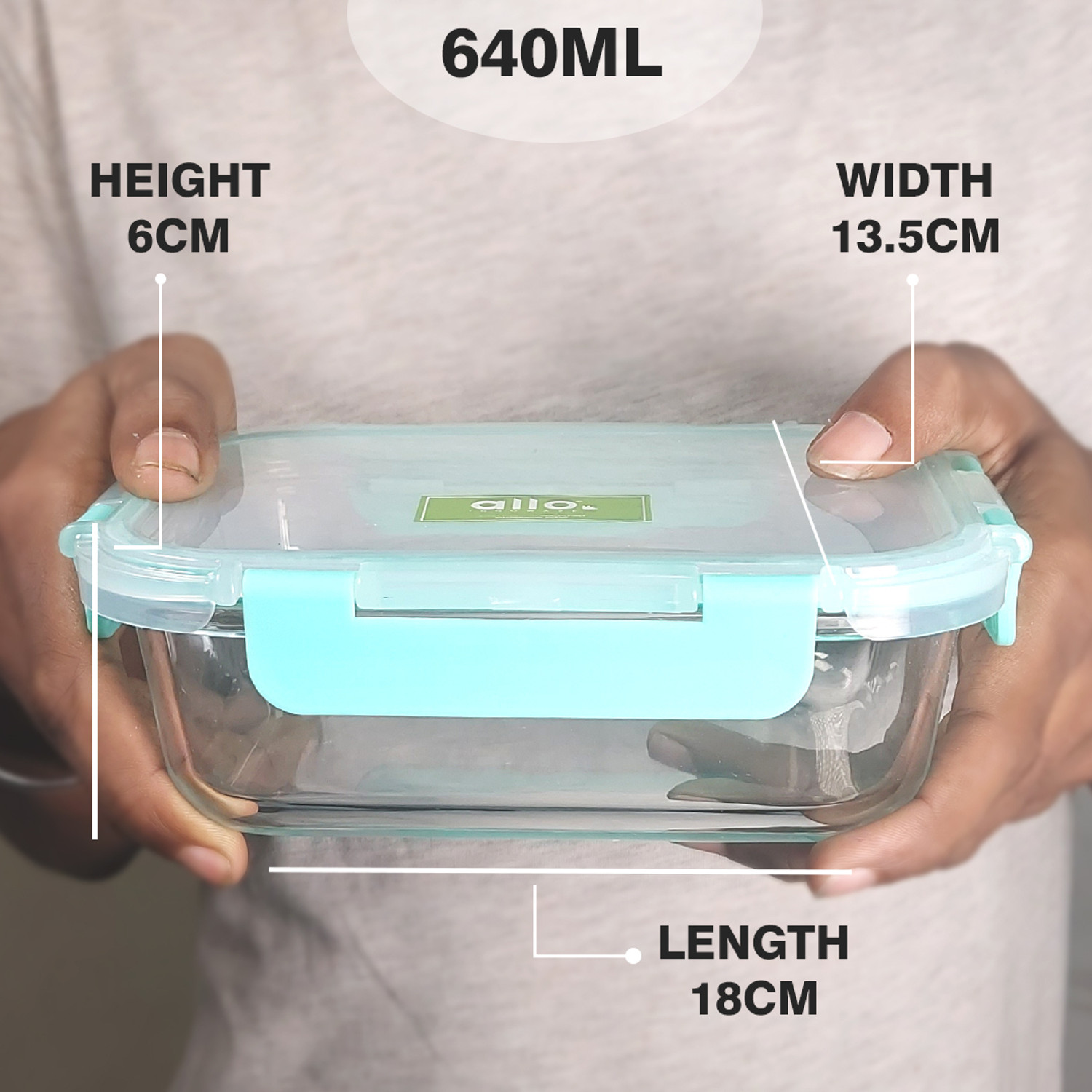 Image of Allo Glass Fridge Container - 640 ml