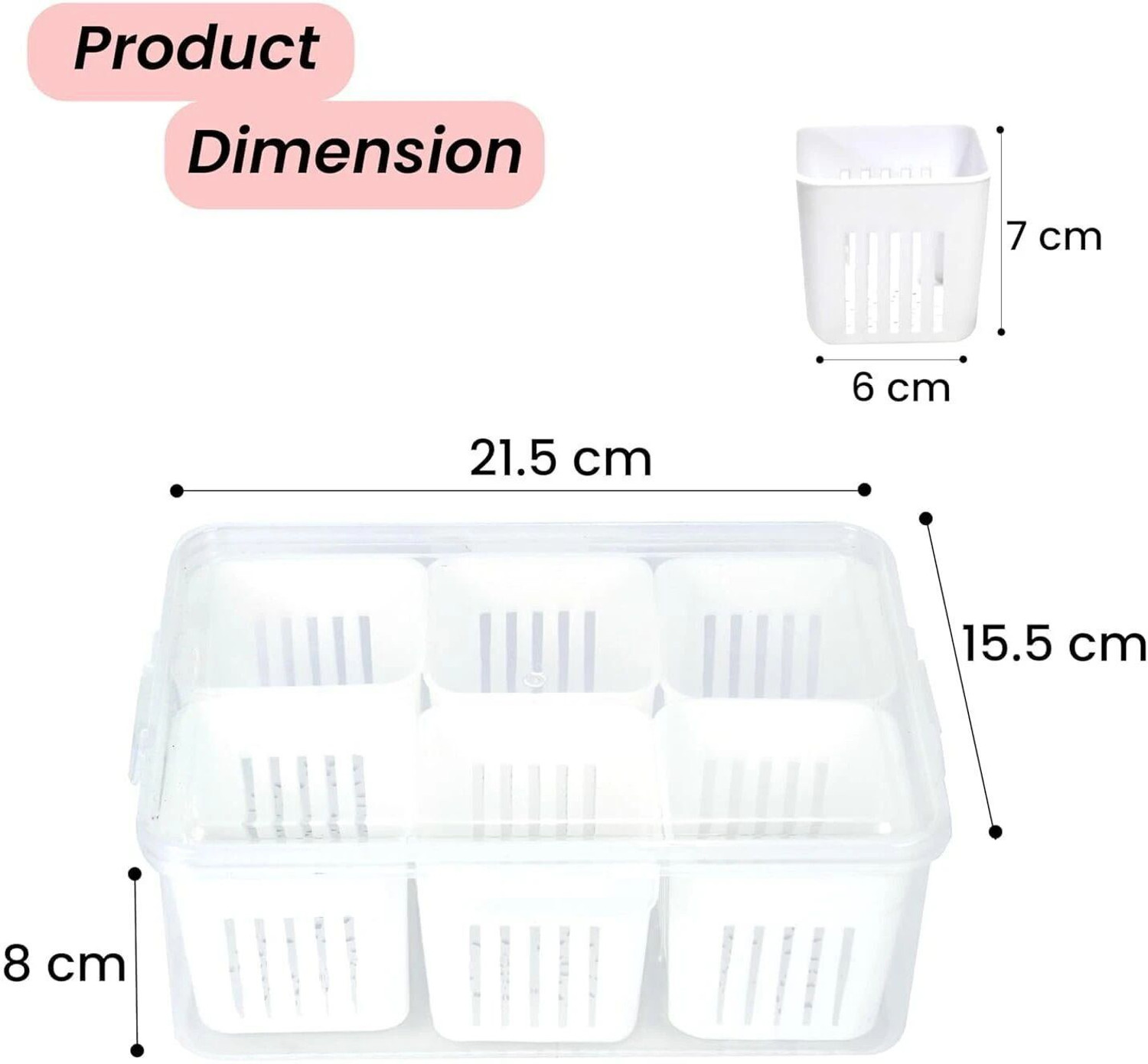 Image of VEWIKZY Plastic Fridge Container - 2500 ml