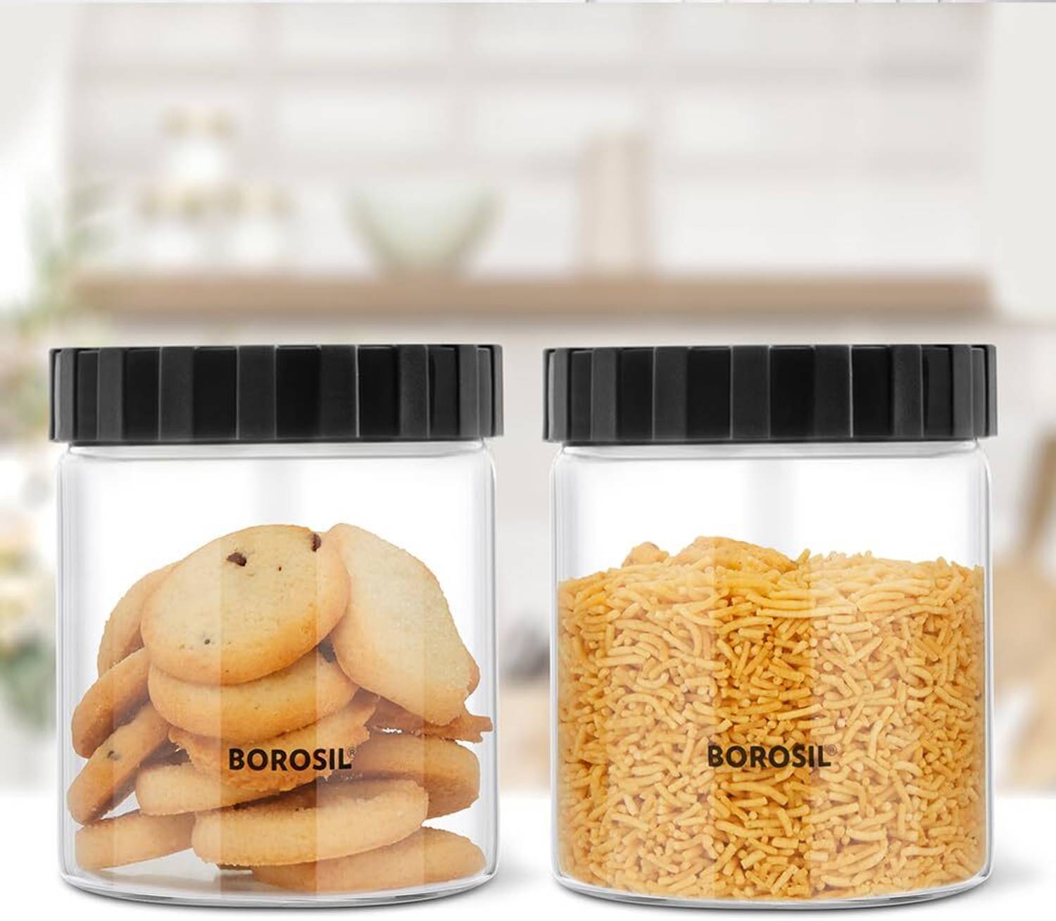 BOROSIL Glass Tea Coffee & Sugar Container - 600 ml — Storage Containers & Jars