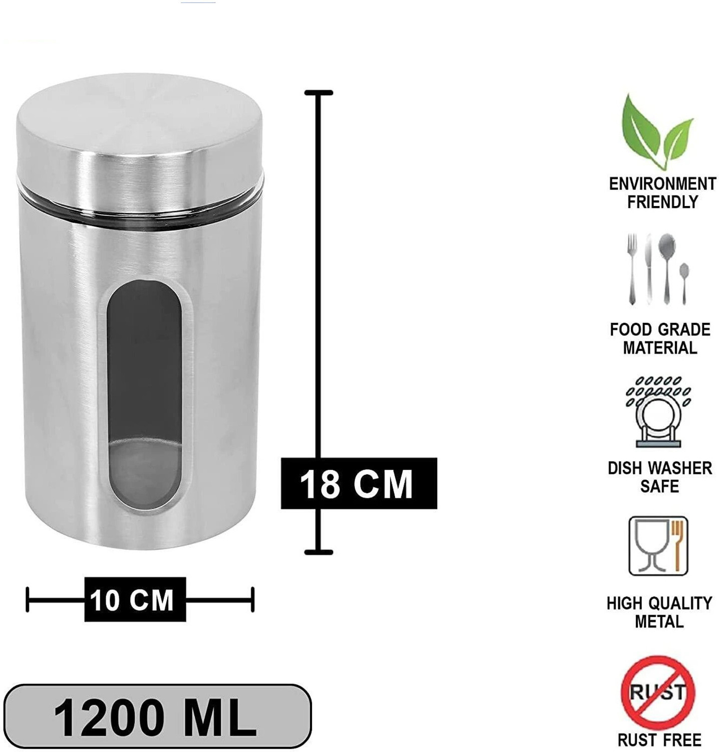 Image of Flipkart SmartBuy Steel Grocery Container - 1200 ml