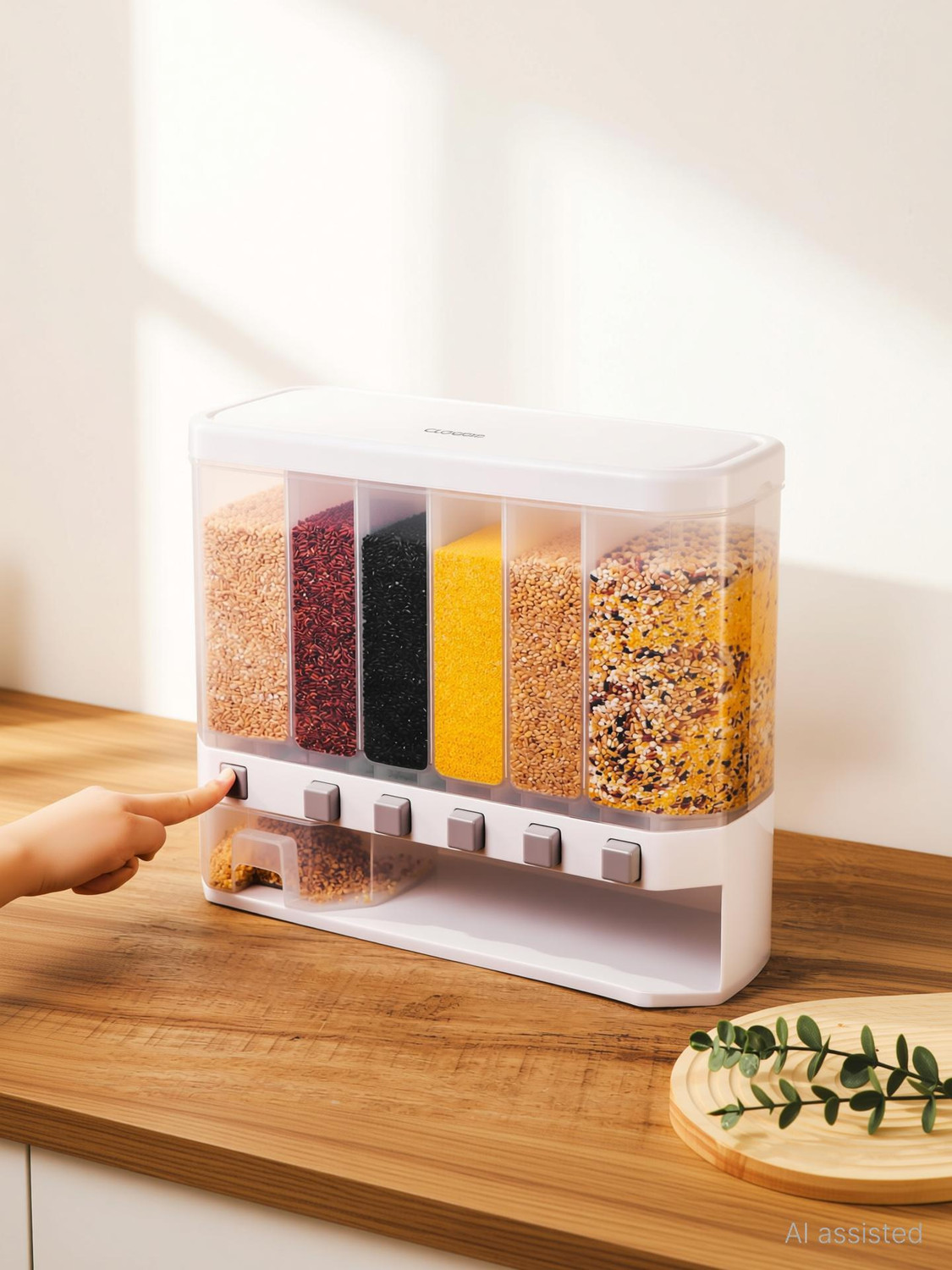 Image of CLOUDHOME Polypropylene Cereal Dispenser - 10 kg