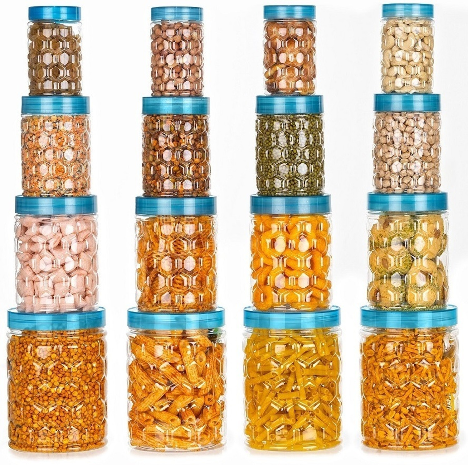 Image of NARIYA Plastic Grocery Container - 1200 ml, 650 ml, 350 ml, 250 ml