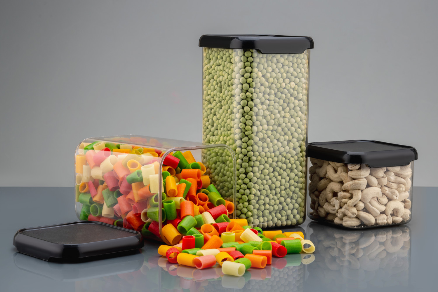 Image of Qtrix Plastic Grocery Container - 500 ml, 1100 ml, 1500 ml
