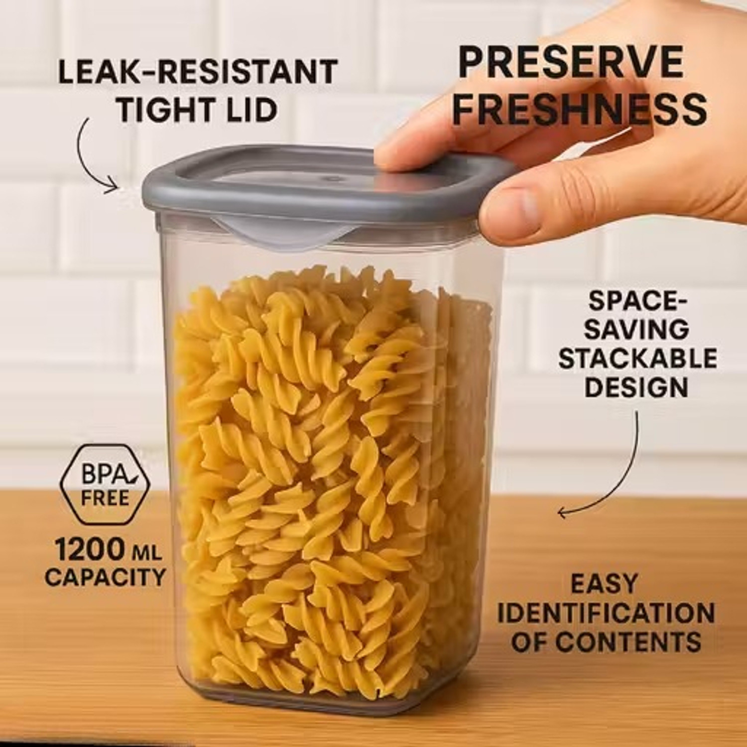 Image of Racoon Plastic Grocery Container - 1100 ml
