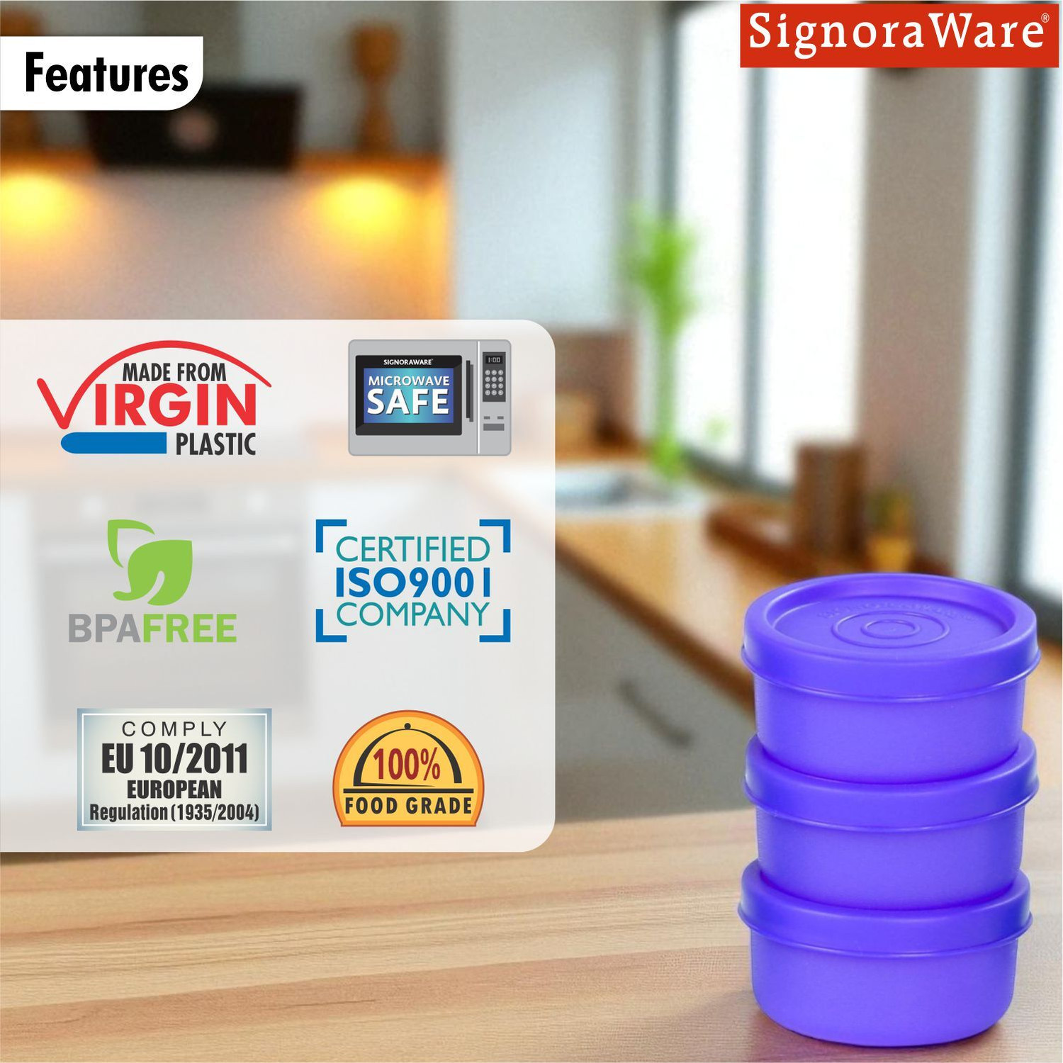 Image of Signoraware Plastic Grocery Container - 40 ml
