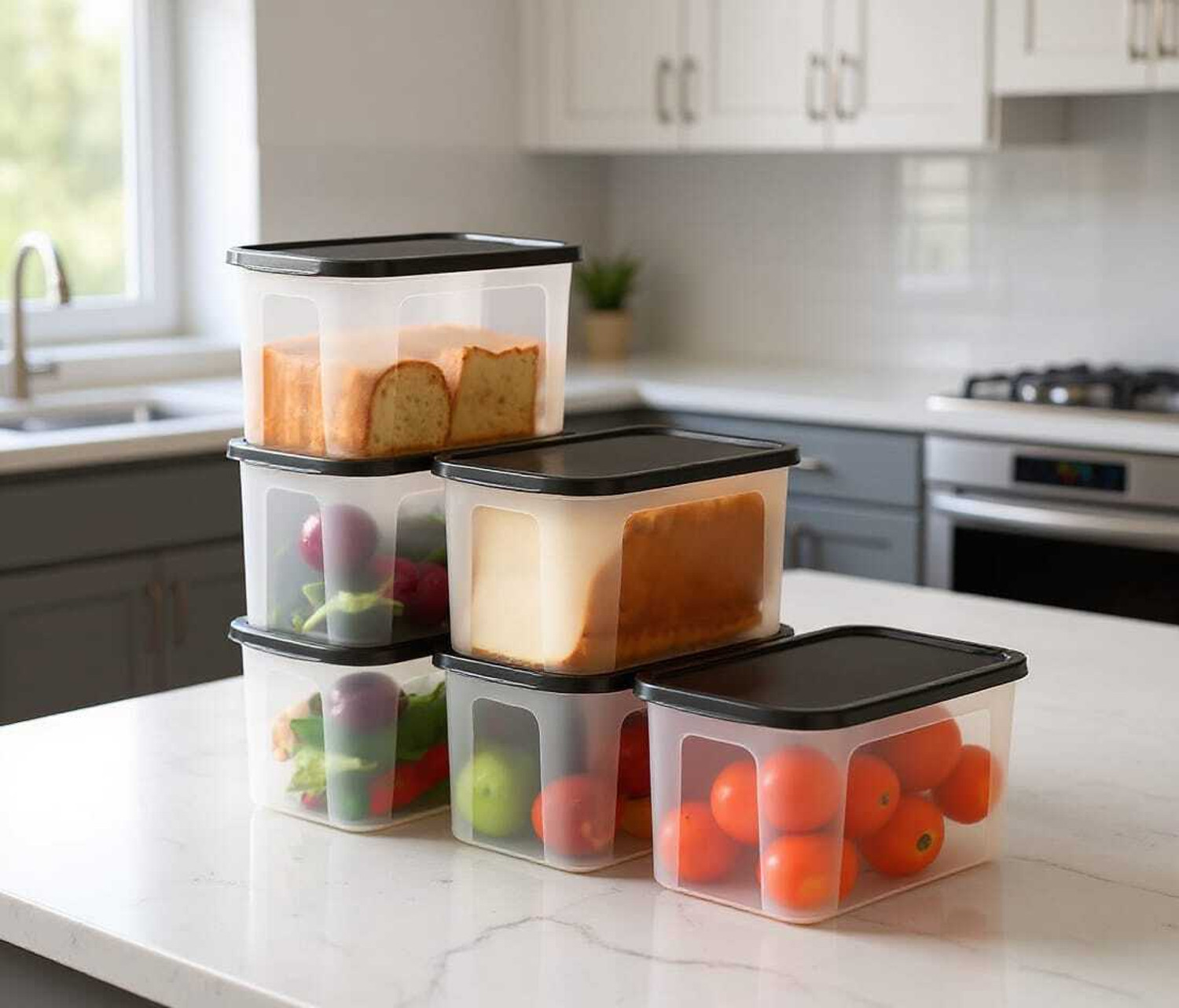 Image of Pliable Plastic Fridge Container - 1100 ml